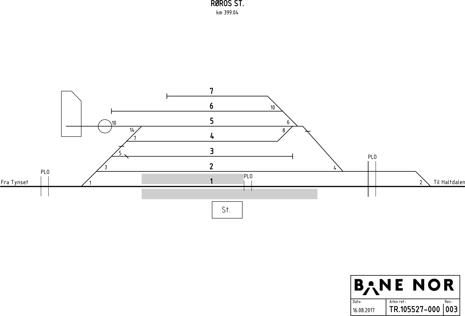 Sporplan Røros hensetting