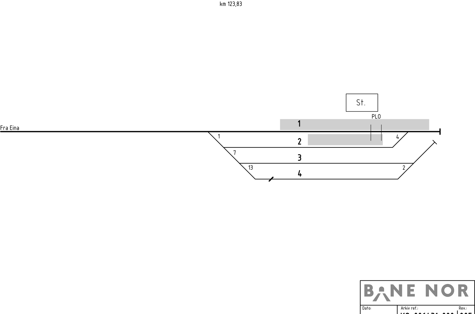 Track plan Gjøvik Stabling Facility