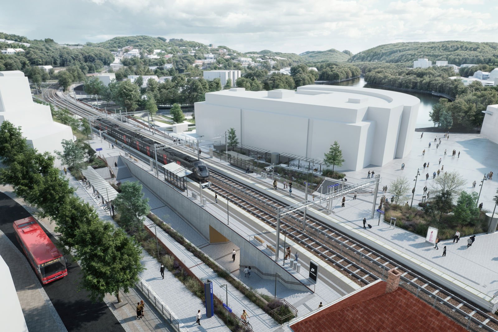 Illustrasjon av ny Kolbotn stasjon