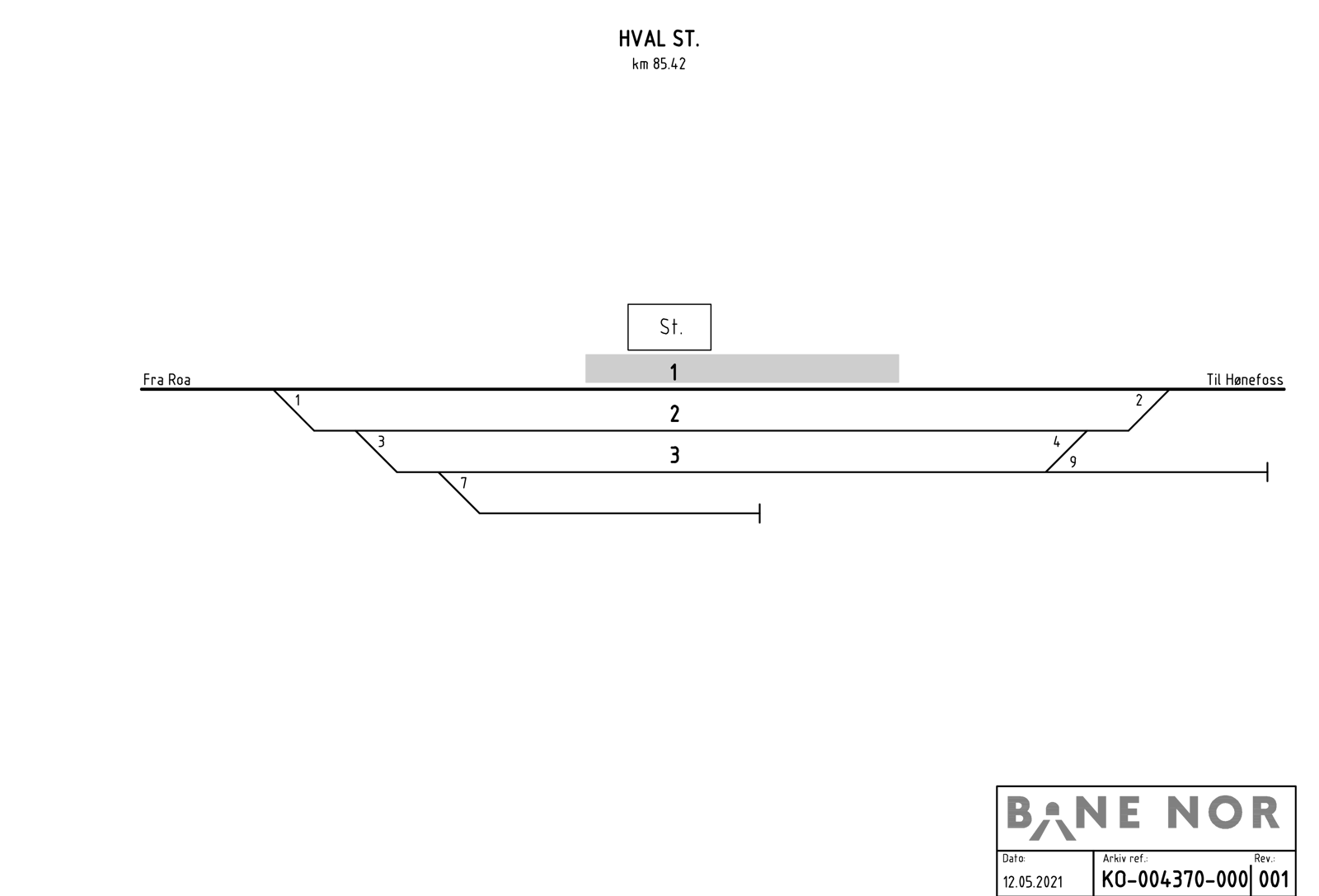 Sporplan Hval stasjon