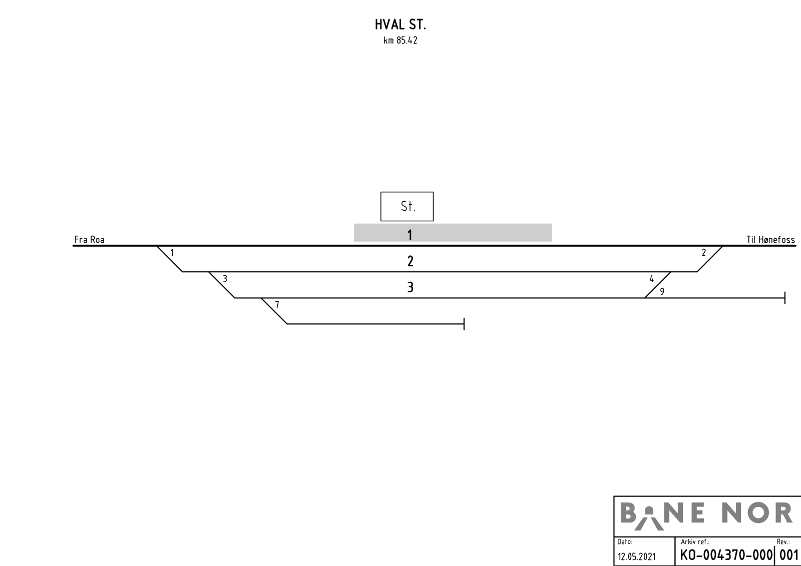 Track plan Hval station