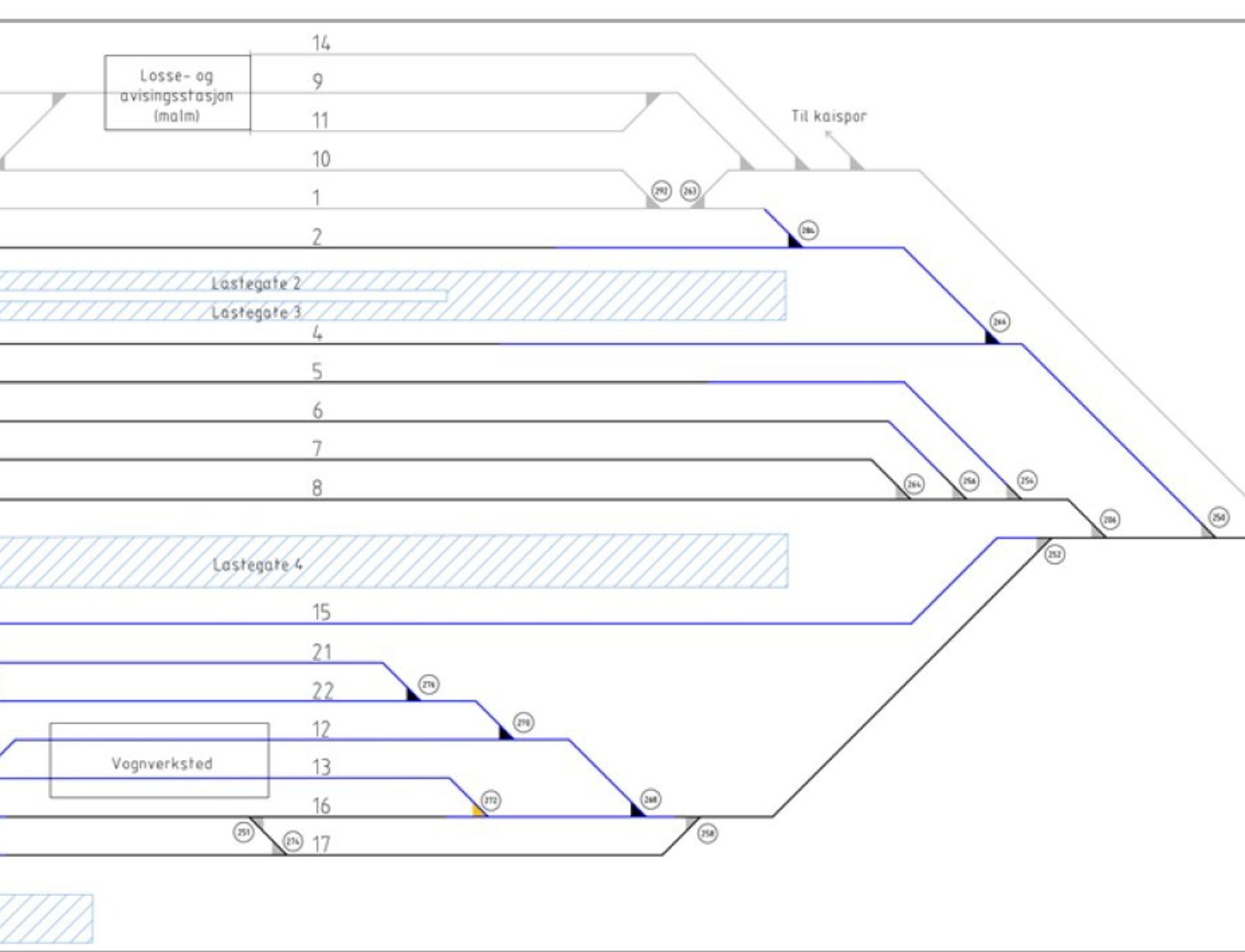Track plan Narvik terminal Fagernes