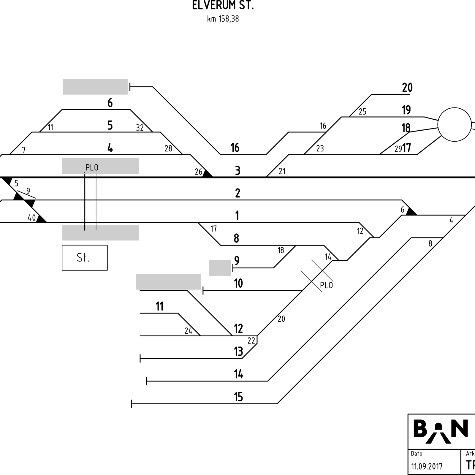 Track plan Elverum Stabling Facility