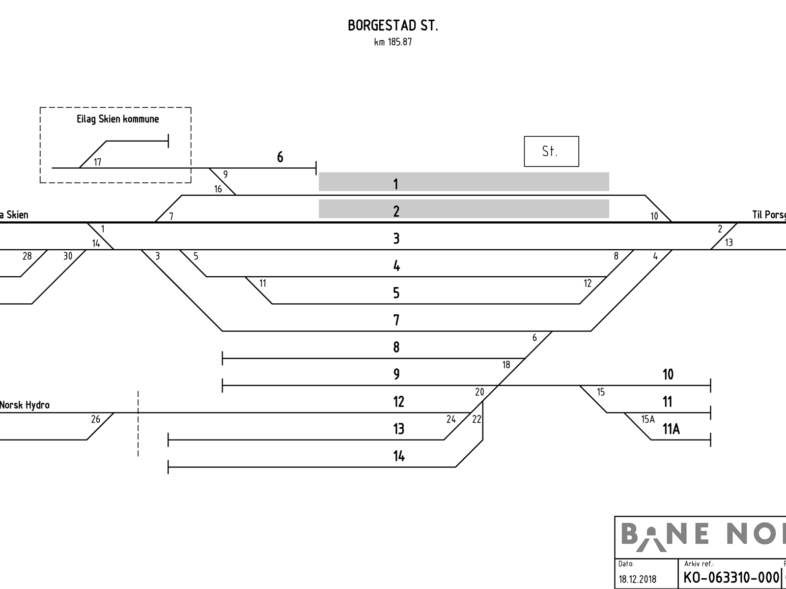 Track plan Borgestad Stabling Facility