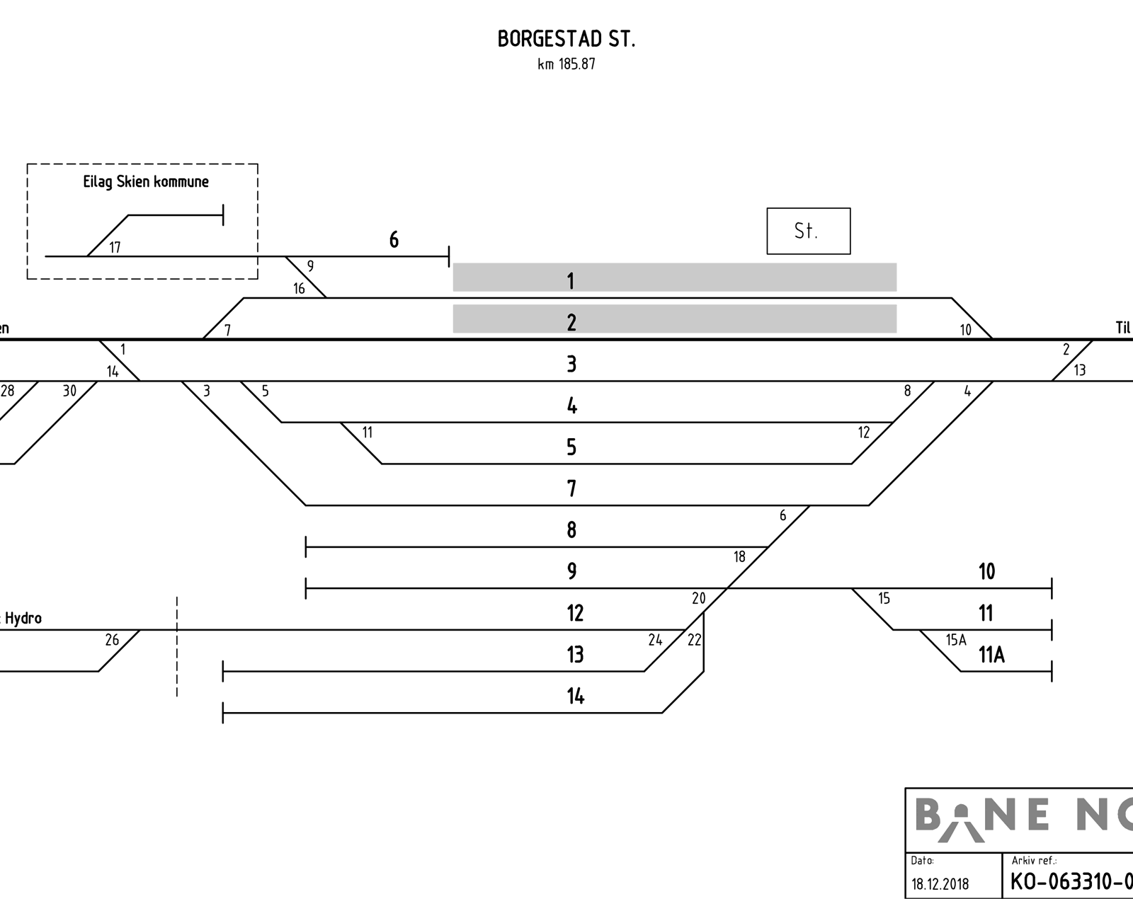 Track plan Borgestad Stabling Facility