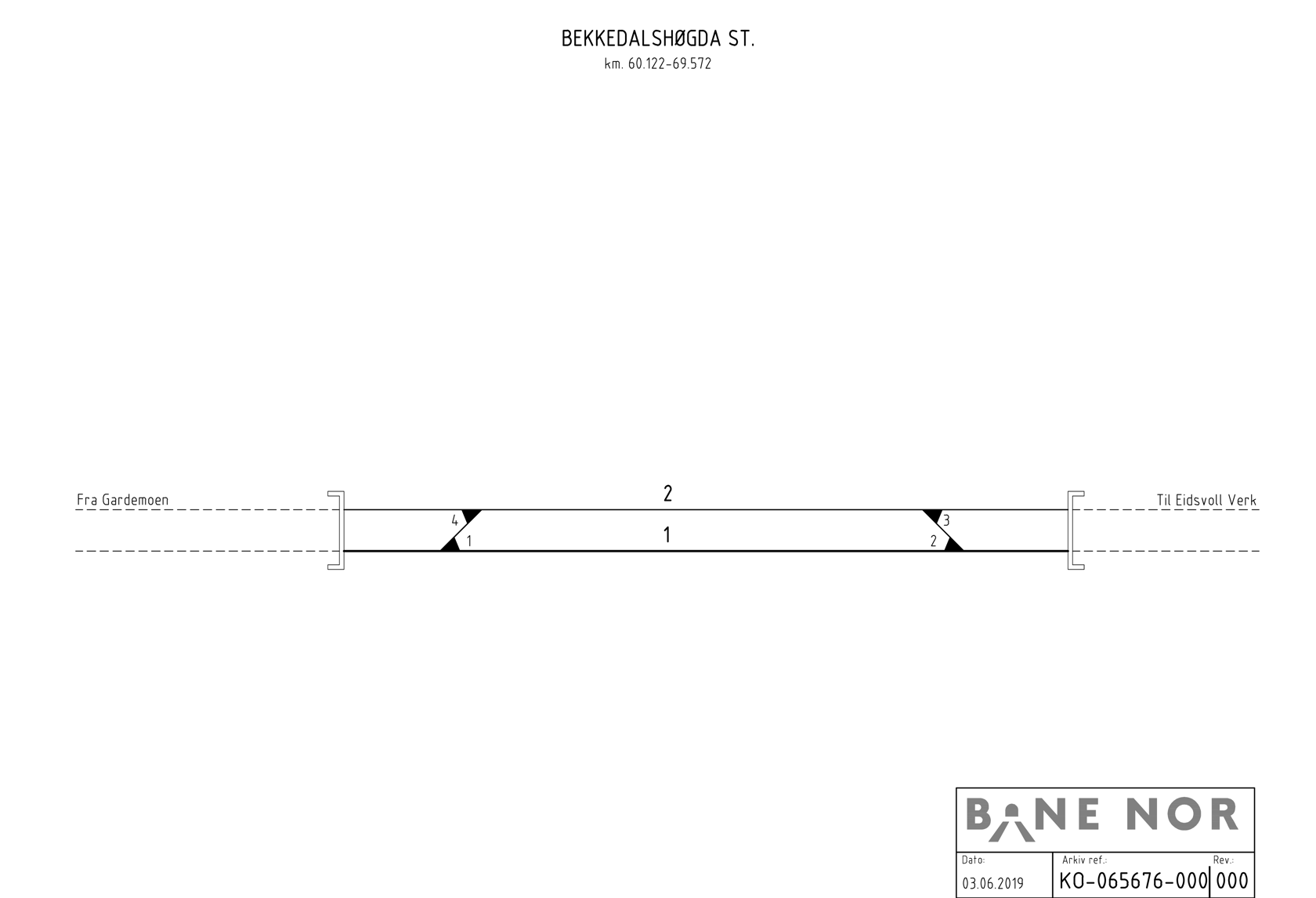 Track plan Bekkelagshøgda station