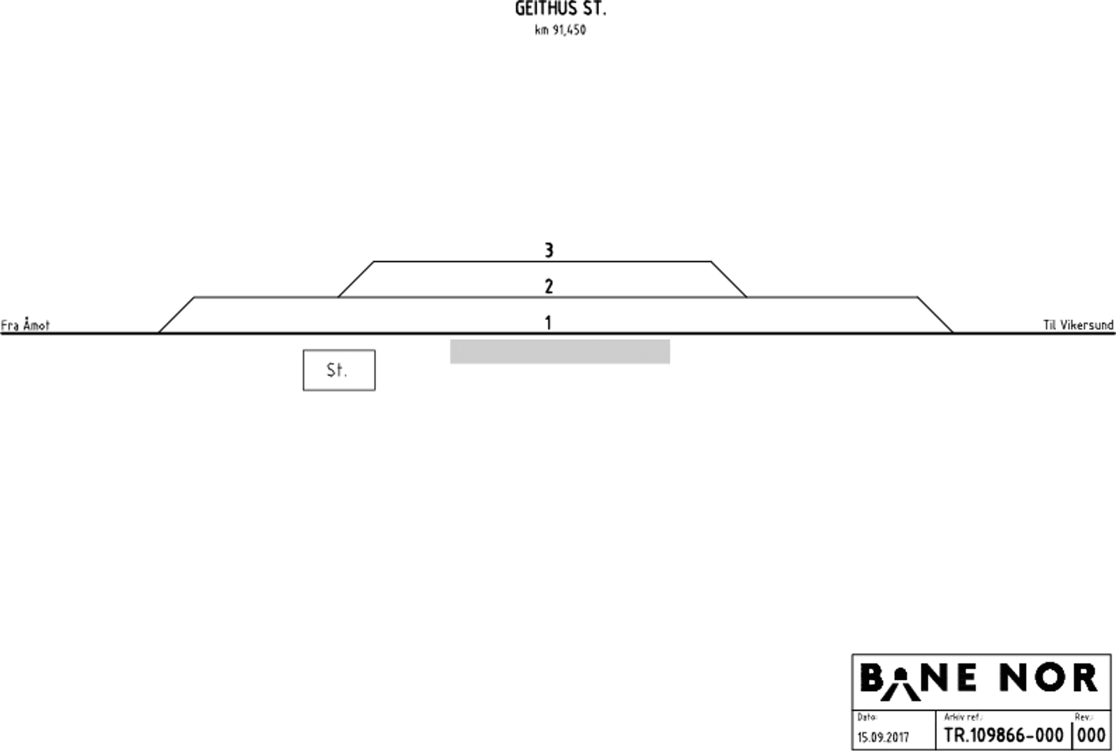 Sporplan Geithus stasjon