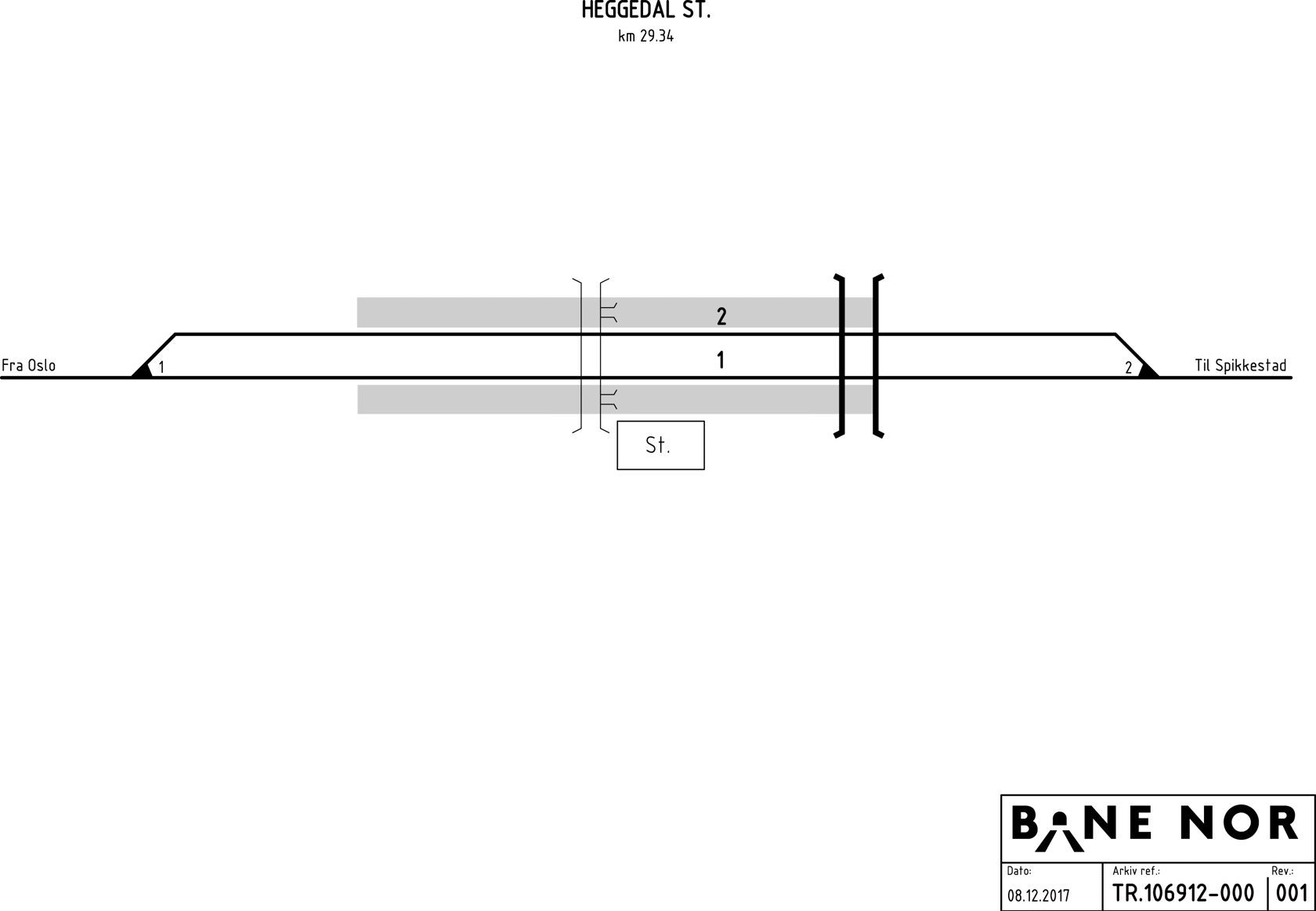 Track plan Heggedal station