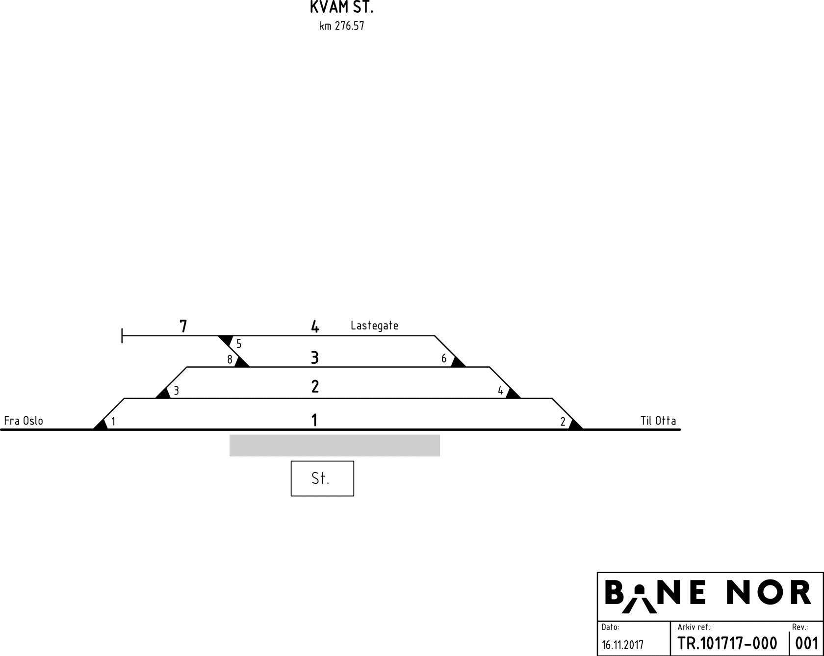 Track plan Kvam station