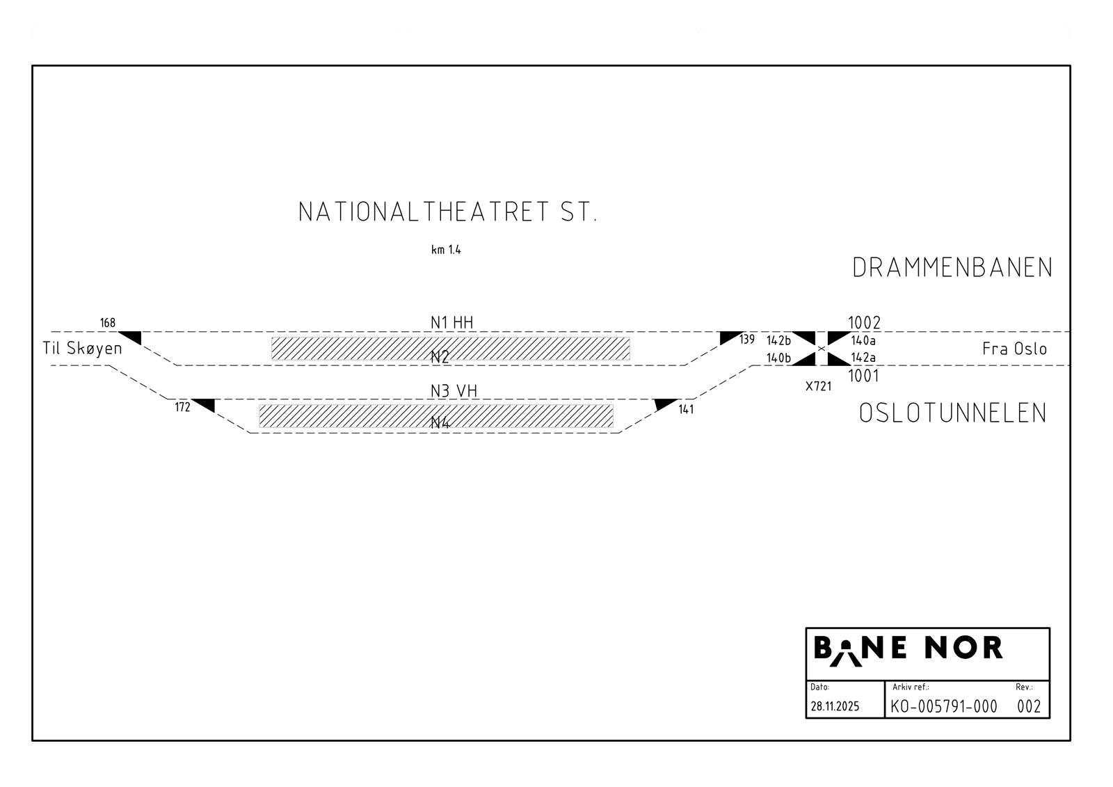 Sporplan Nationaltheatret stasjon