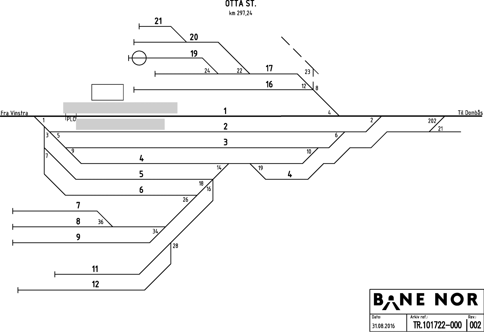Track plan Otta station