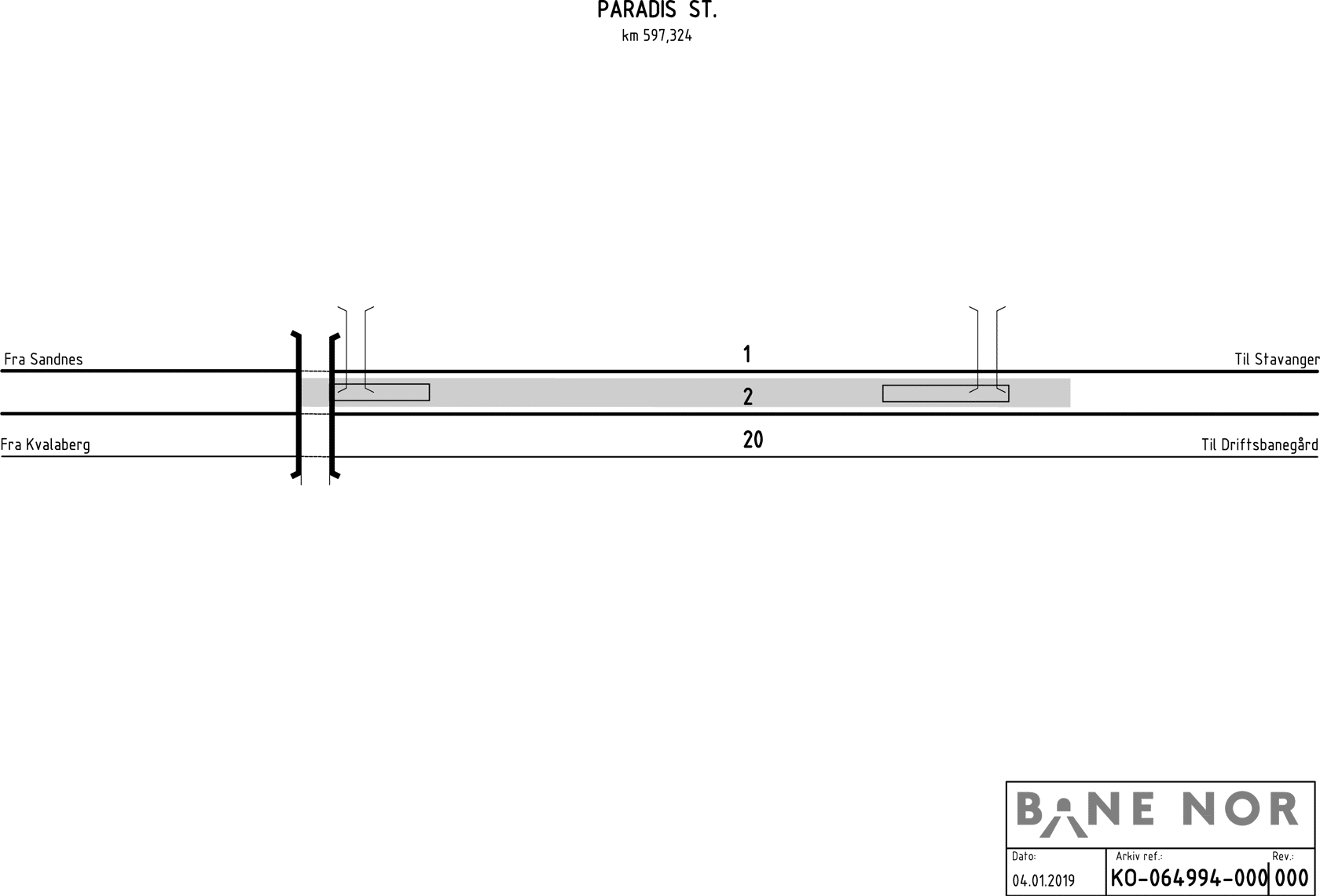 Track plan Paradis station