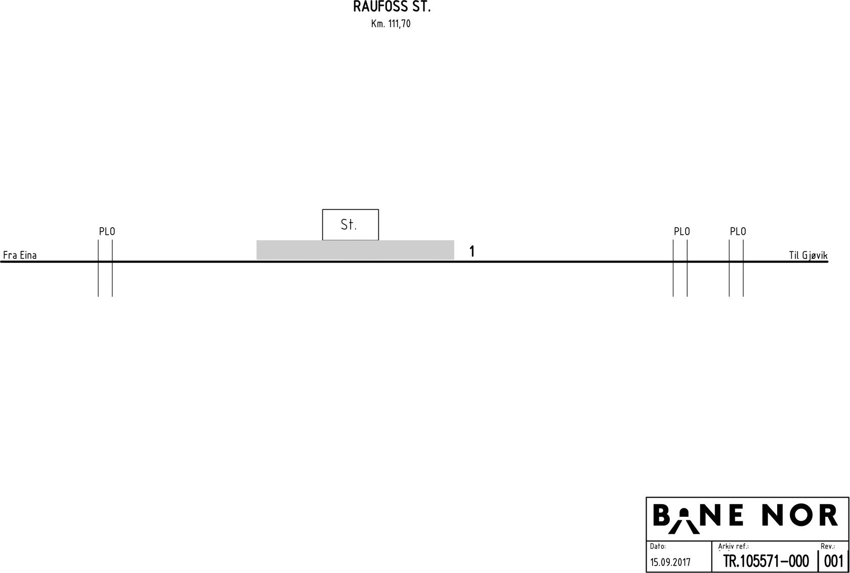 Track plan Raufoss station