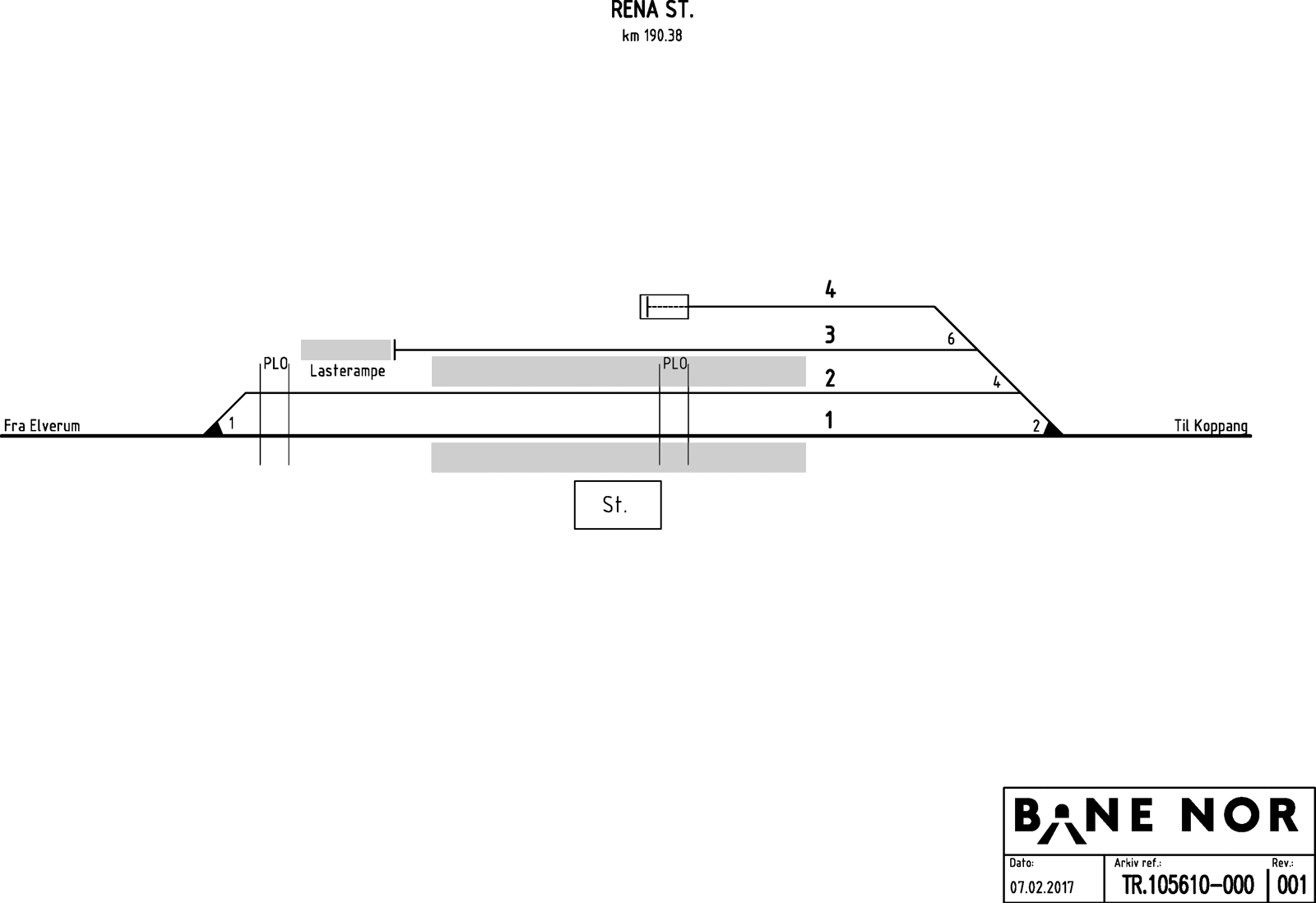 Sporplan Rena stasjon
