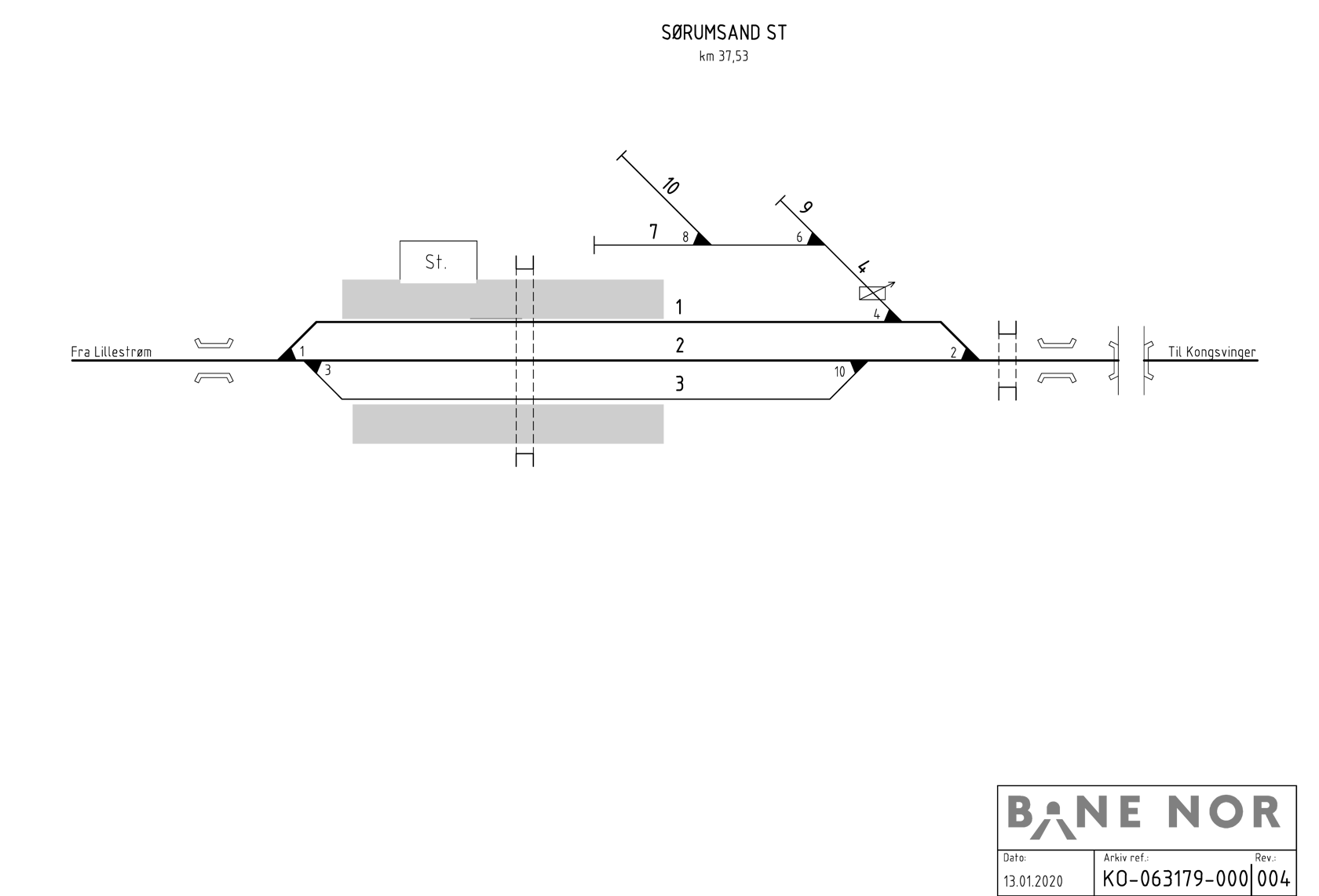 Track plan Sørumsand station