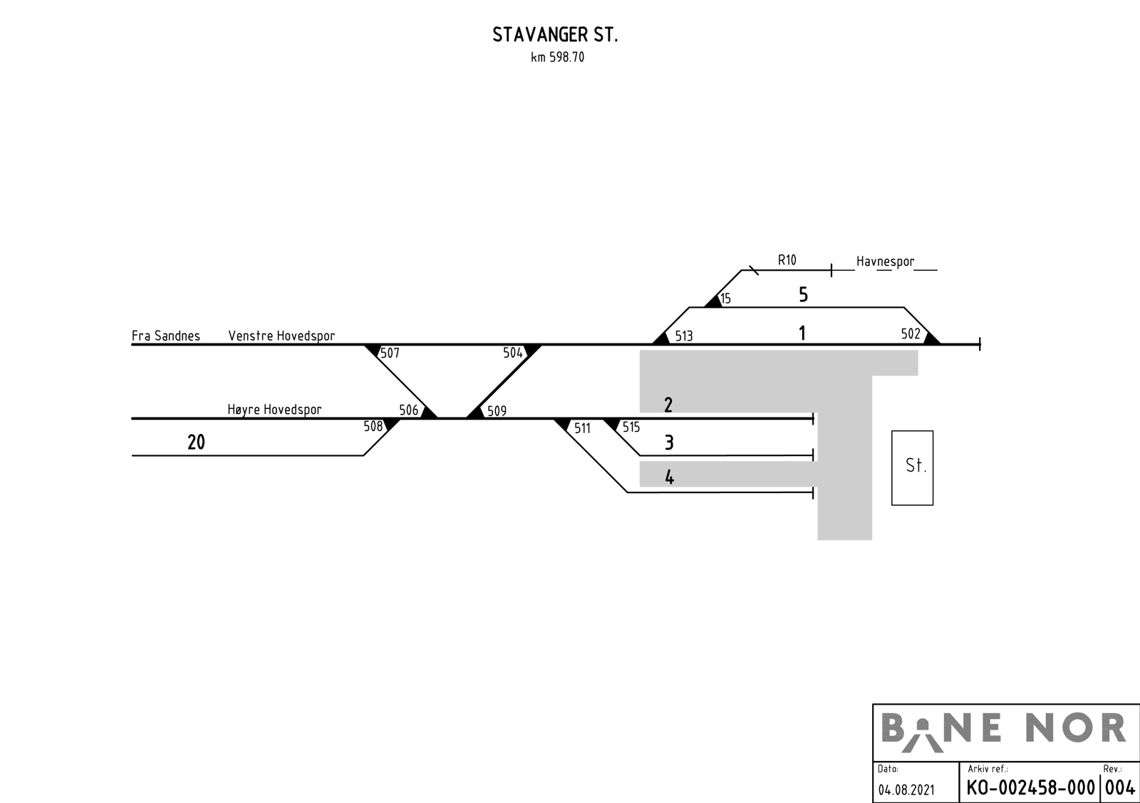 Track plan Stavanger S station