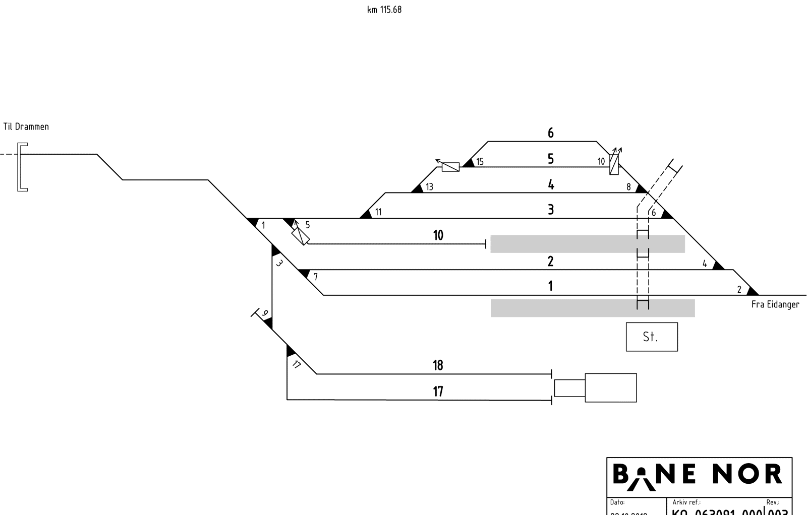 Track plan Tønsberg station