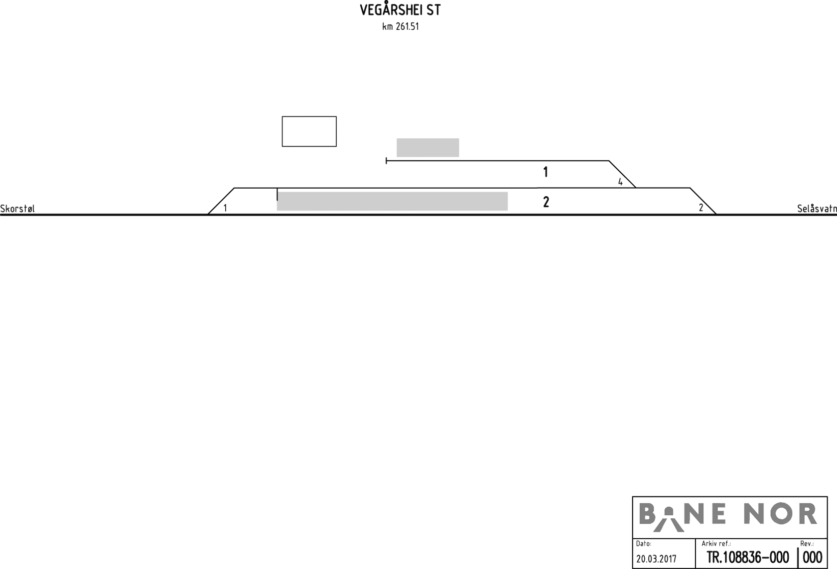 Track plan Vegårshei station