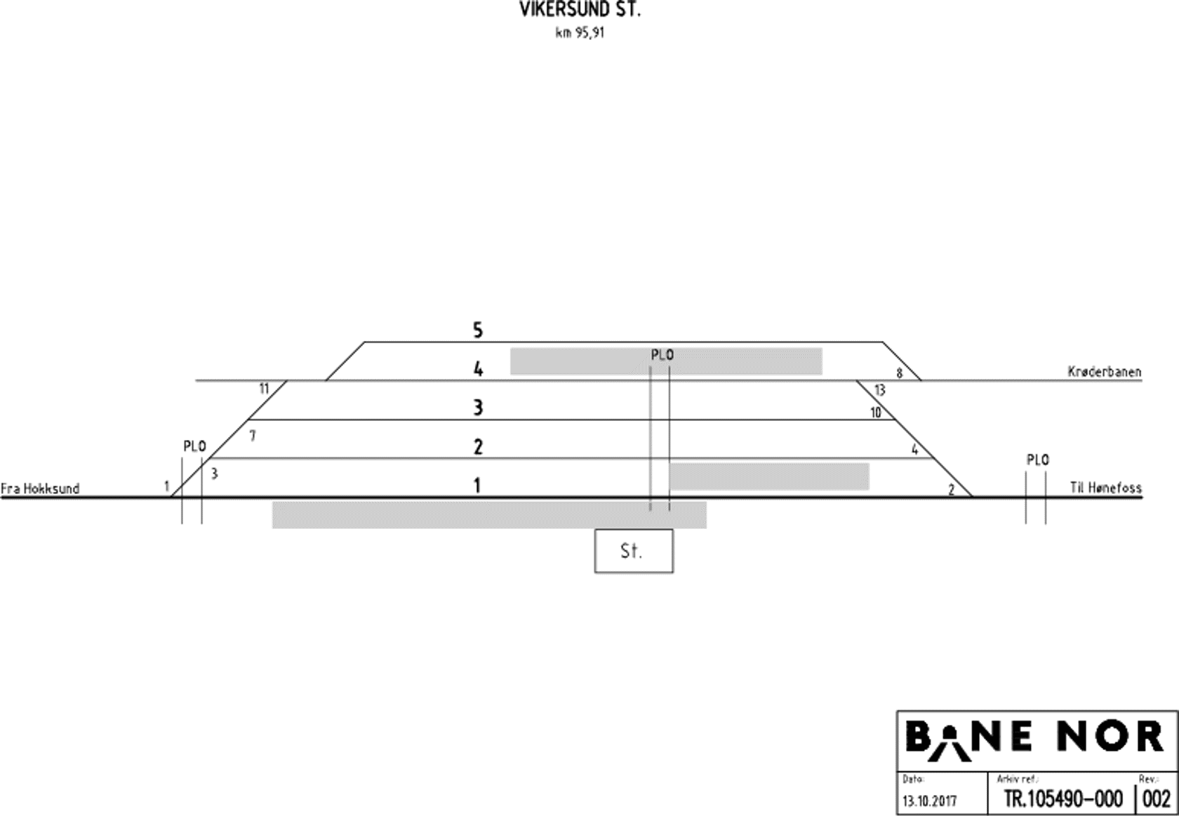 Track plan Vikersund station