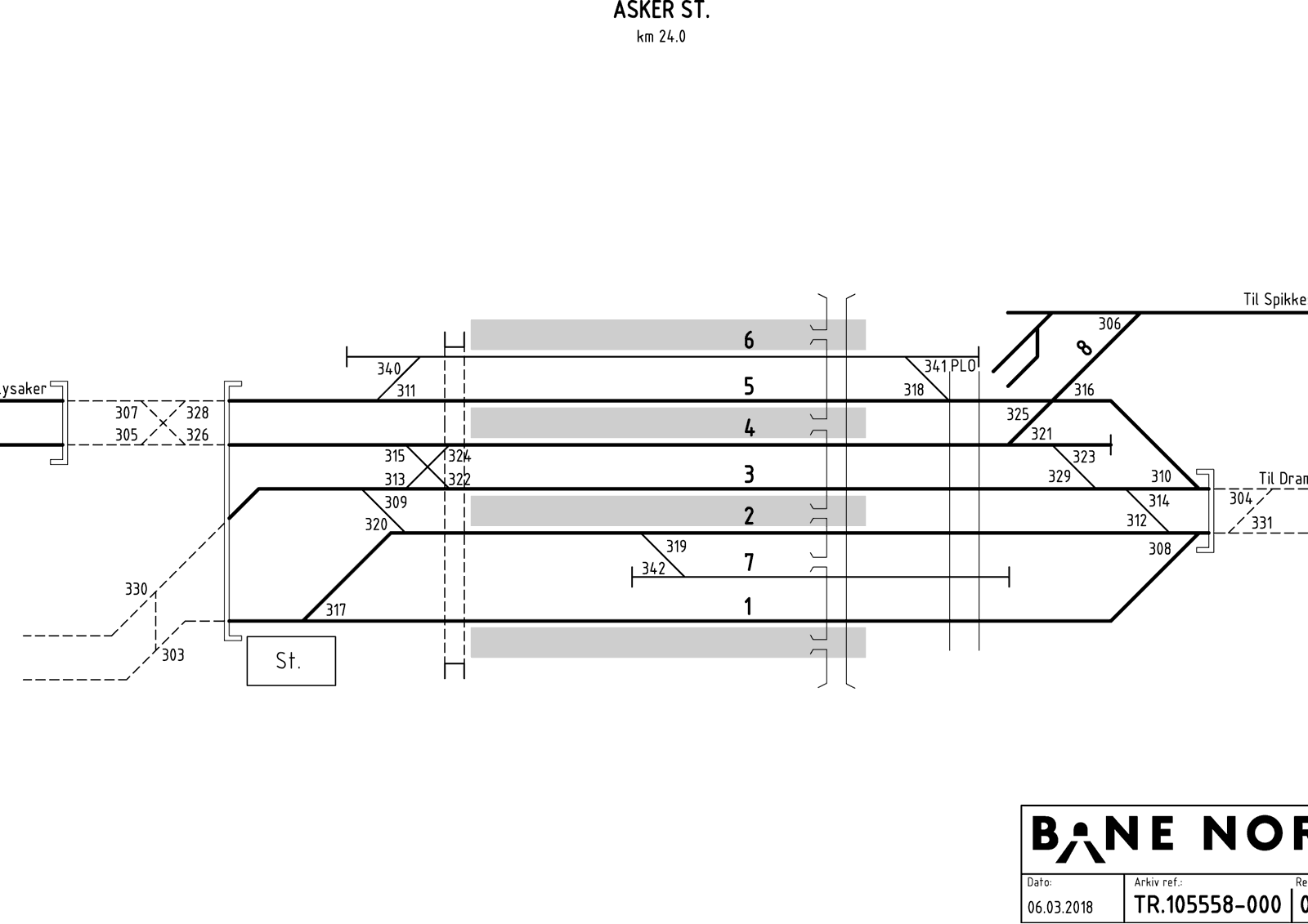Track plan Asker stasjon