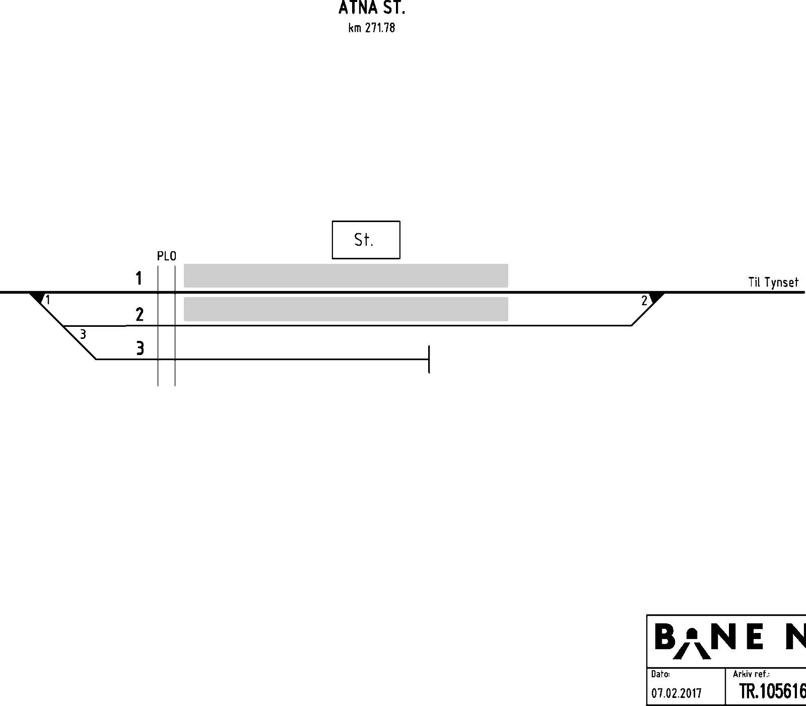 Track plan Atna stasjon