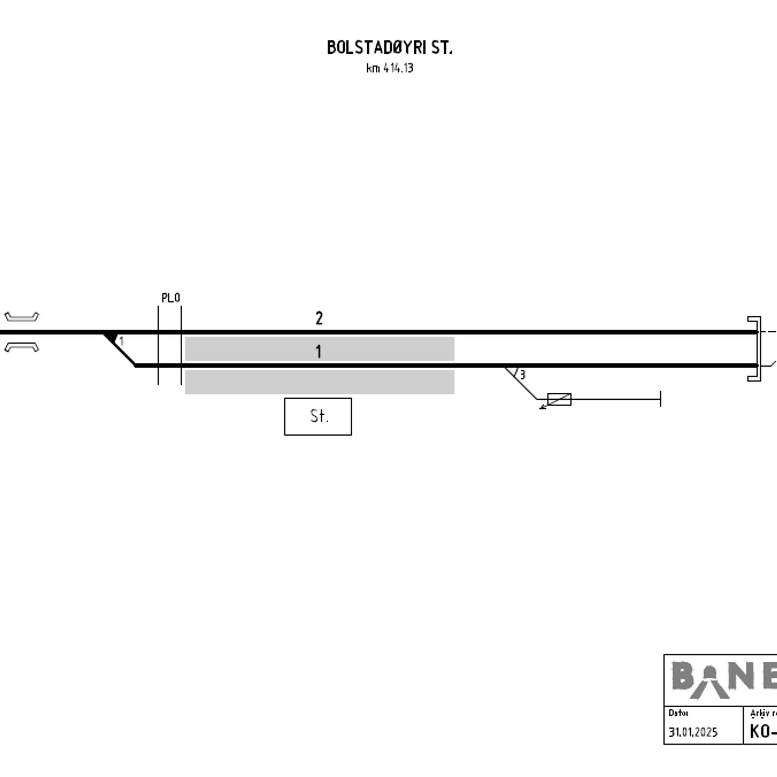 Track plan Bolstadøyri station