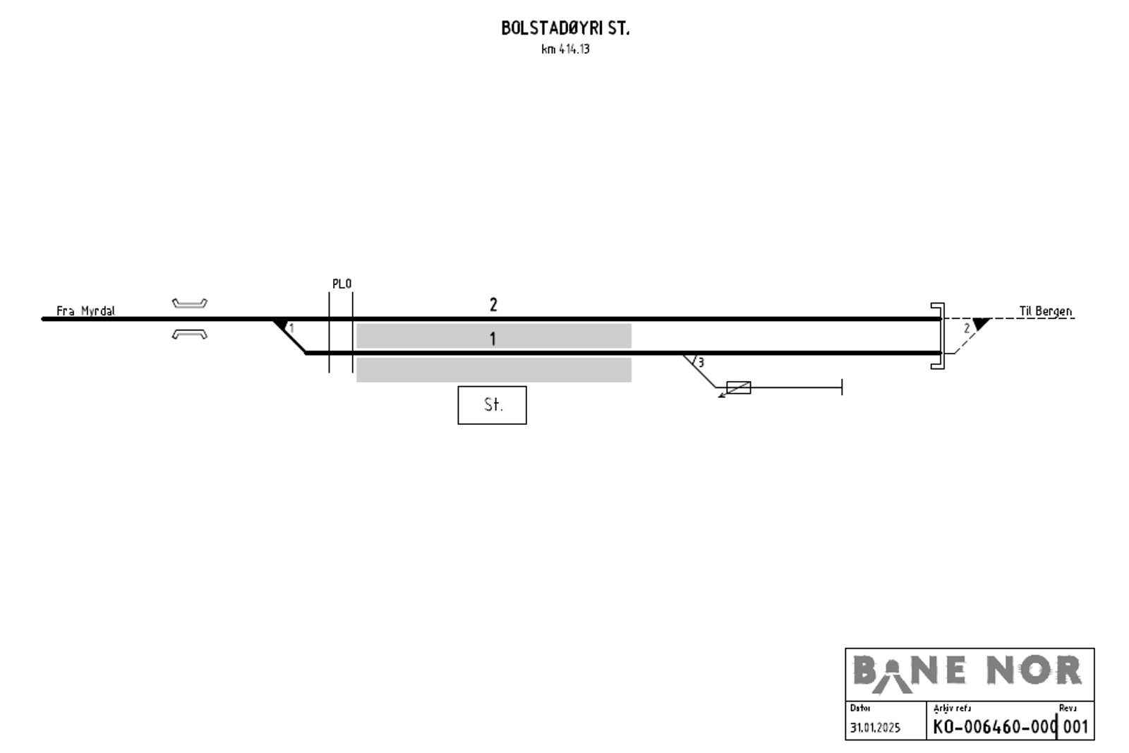 Track plan Bolstadøyri station