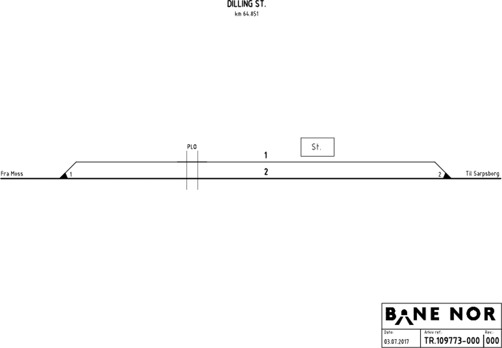 Sporplan Dilling stasjon