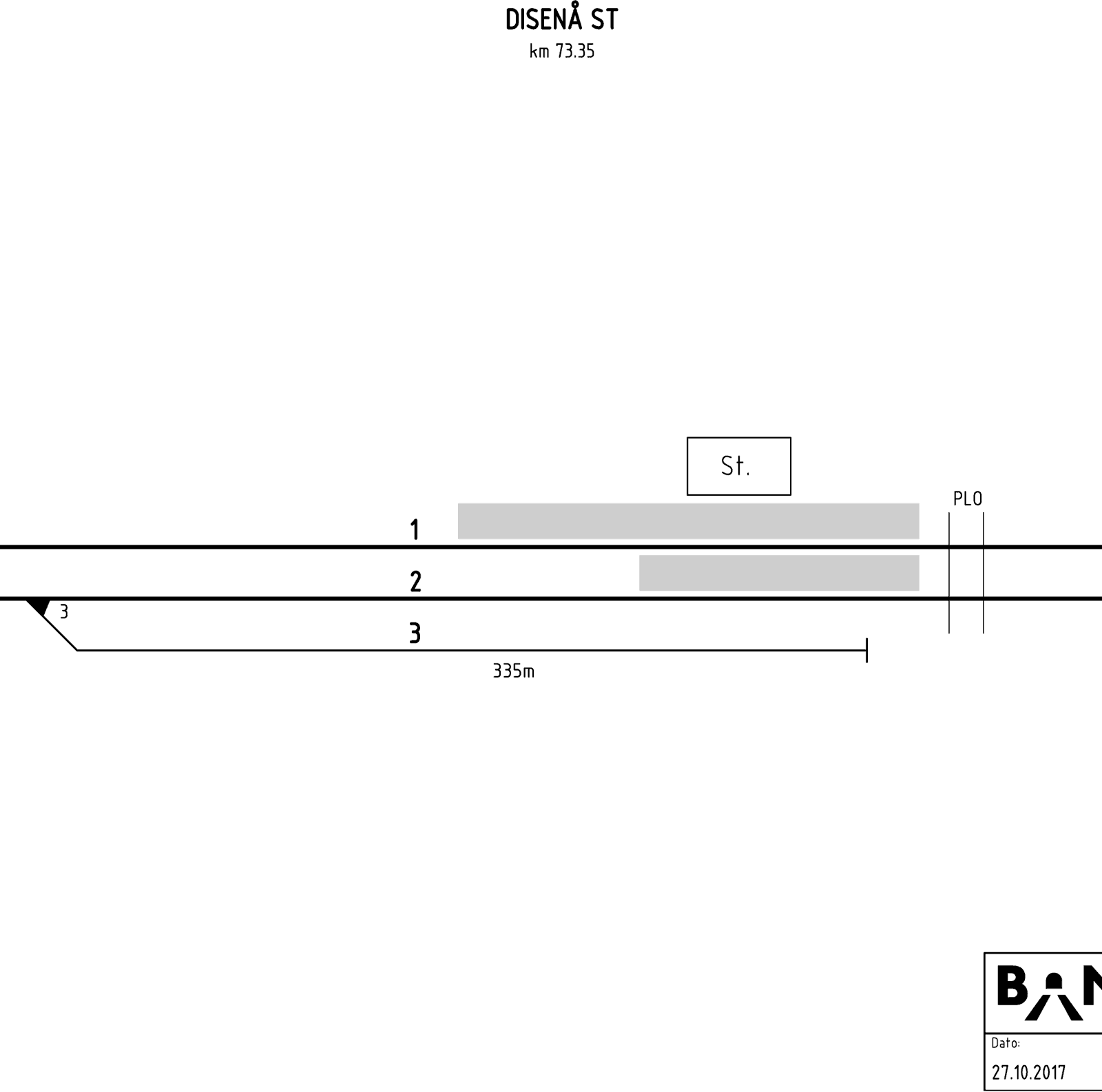 Track plan Disenå station