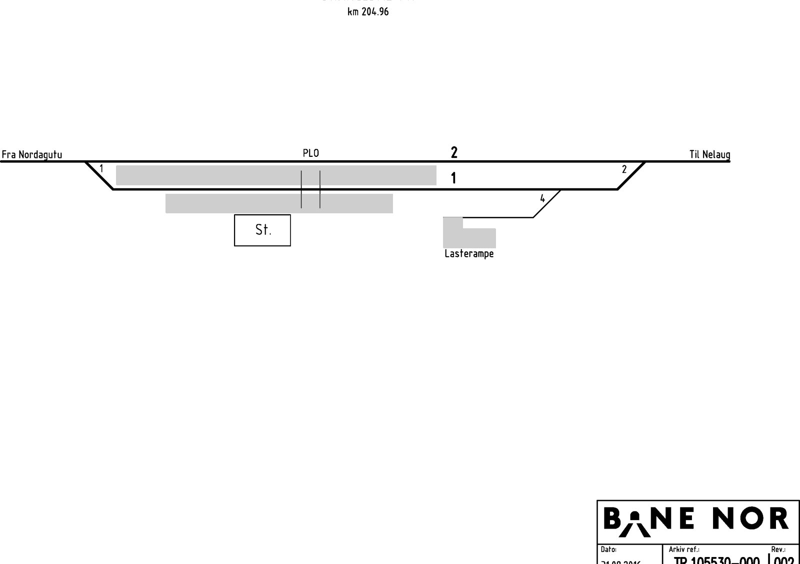 Track plan Drangedal station