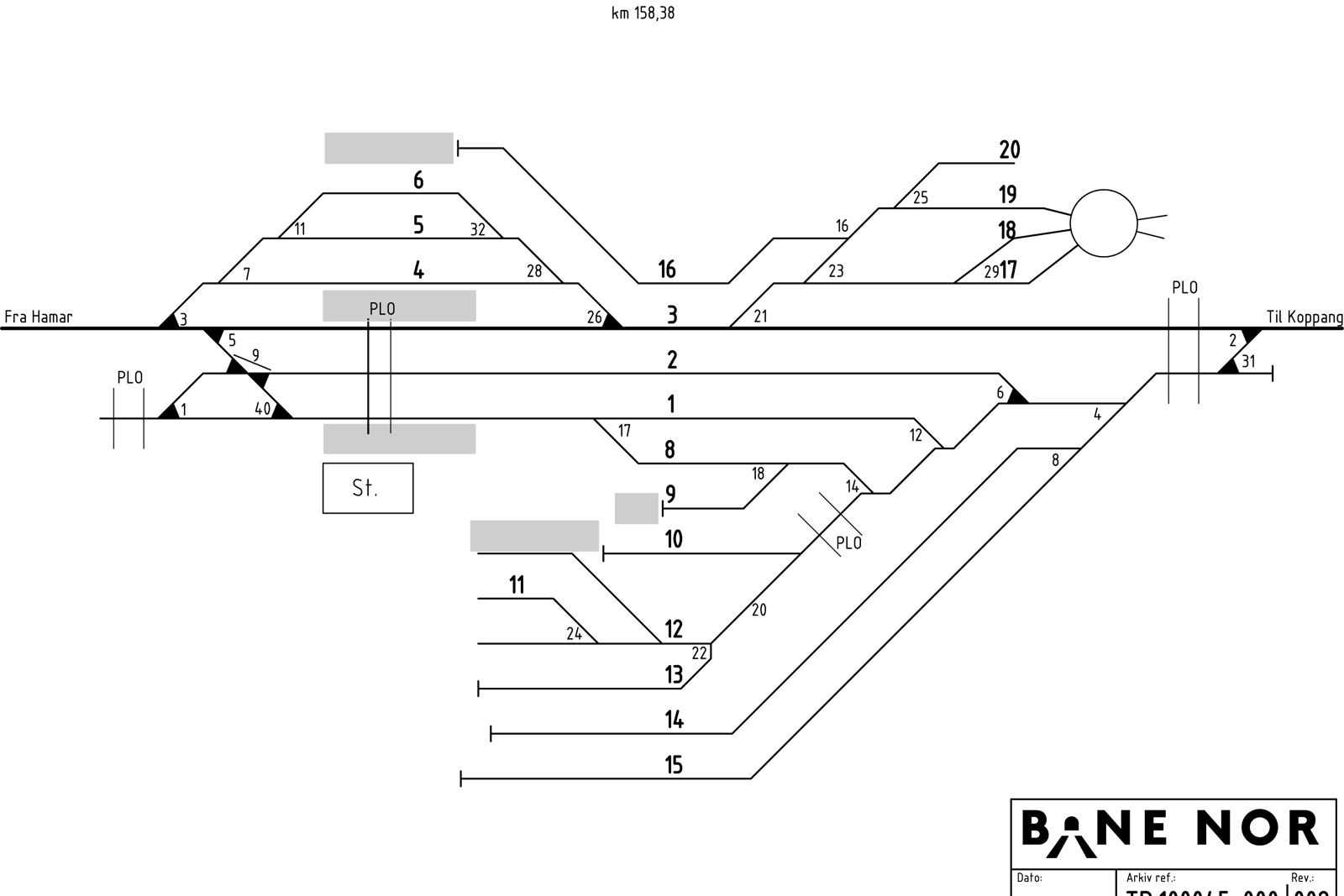 Track plan Elverum station
