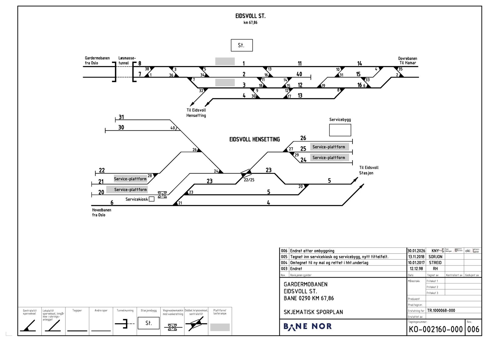 Track plan Eidsvoll station