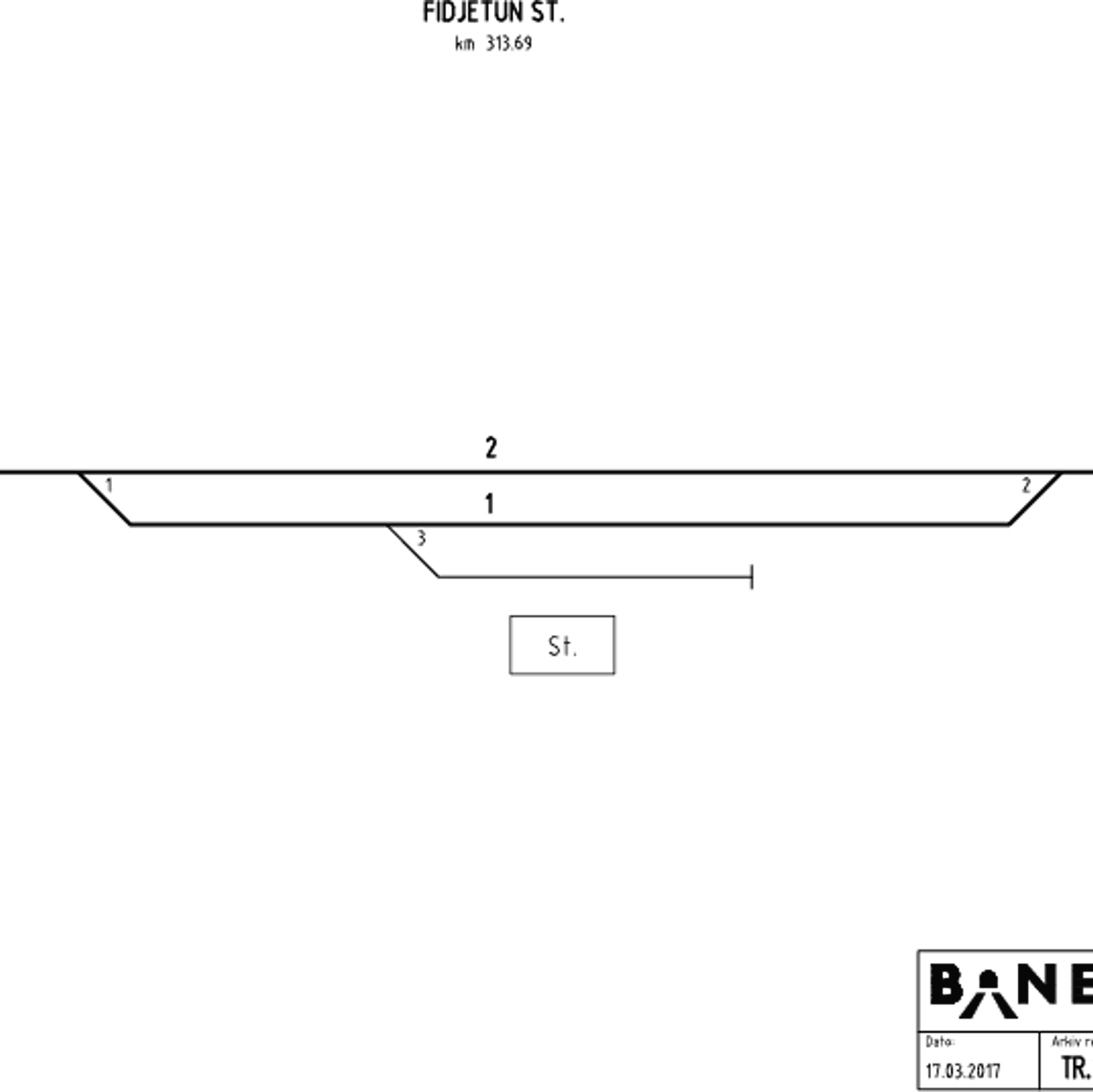 Track plan Fidjetun station