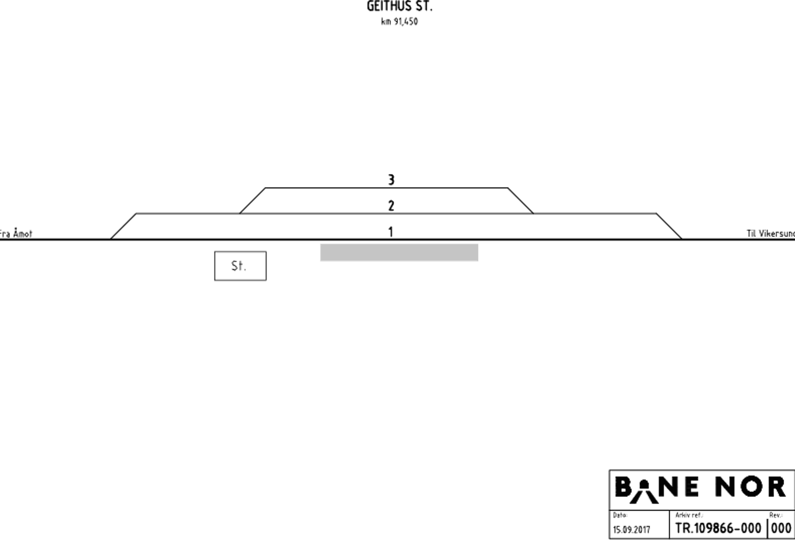 Track plan Geithus station