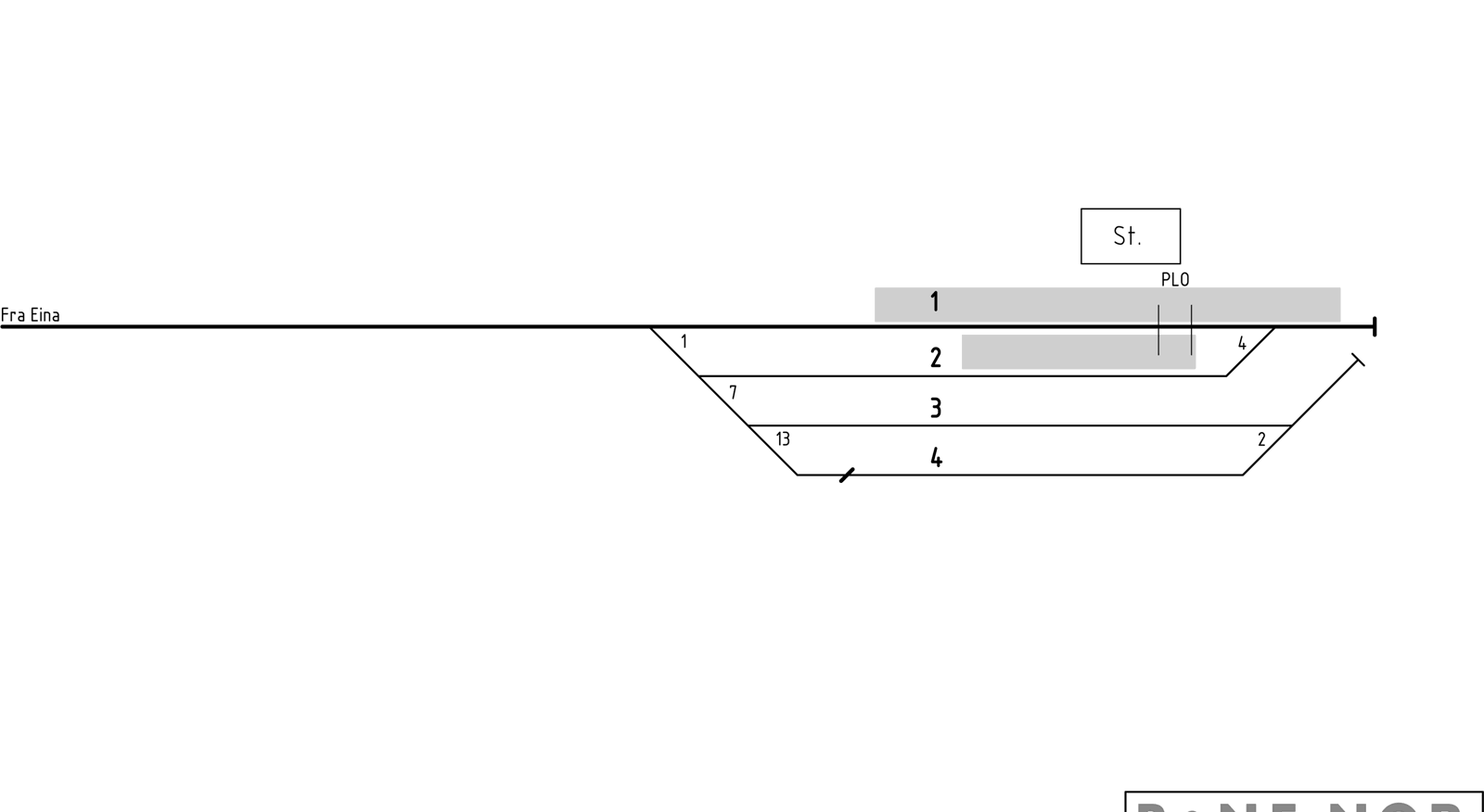 Track plan Gjøvik station
