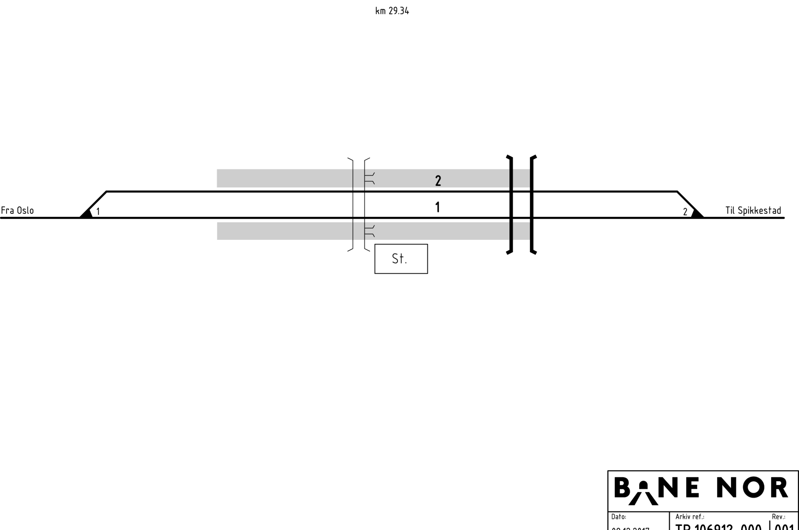 Track plan Heggedal station