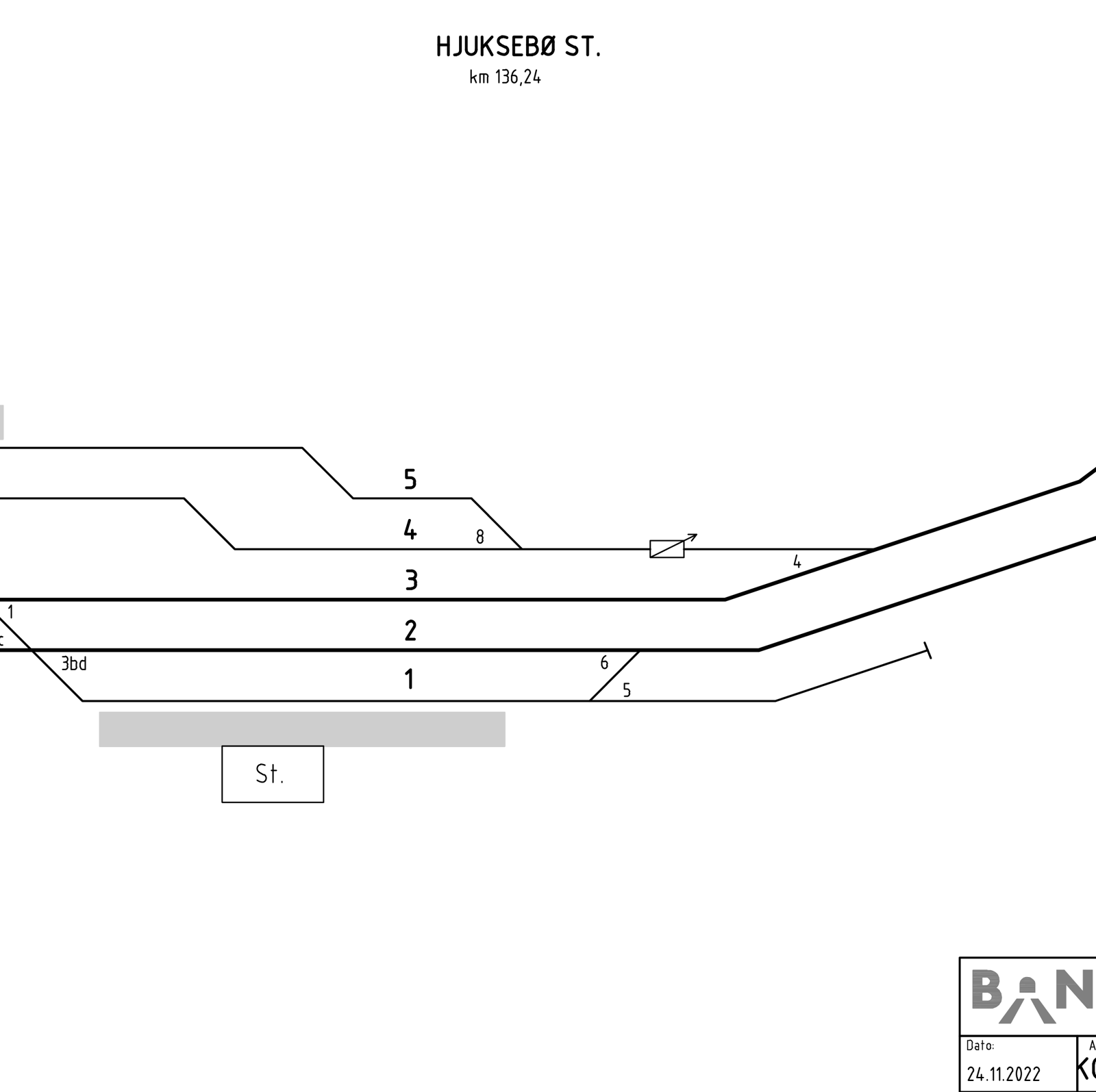Track plan Hjuksebø station