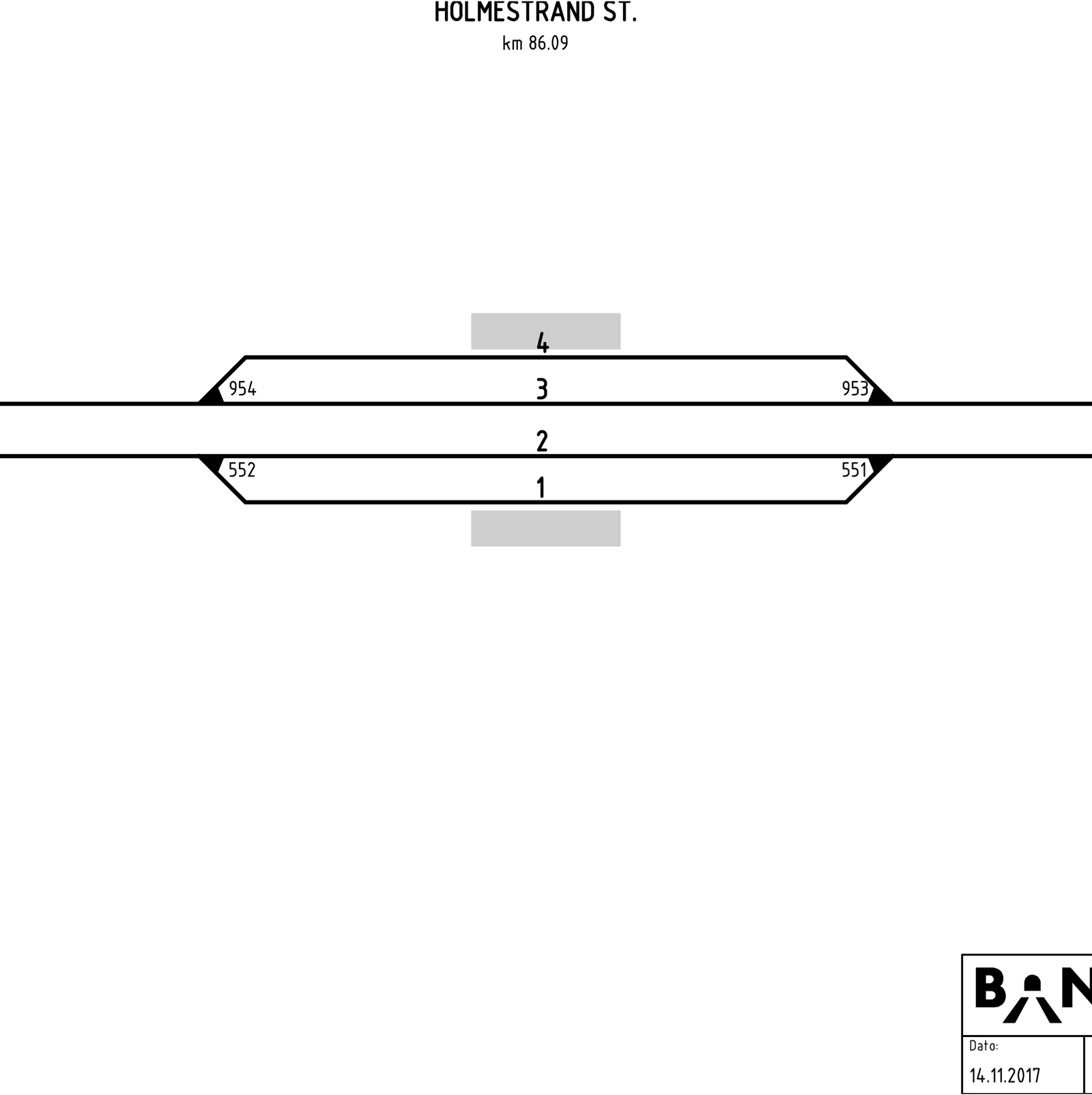 Track plan Holmestrand station