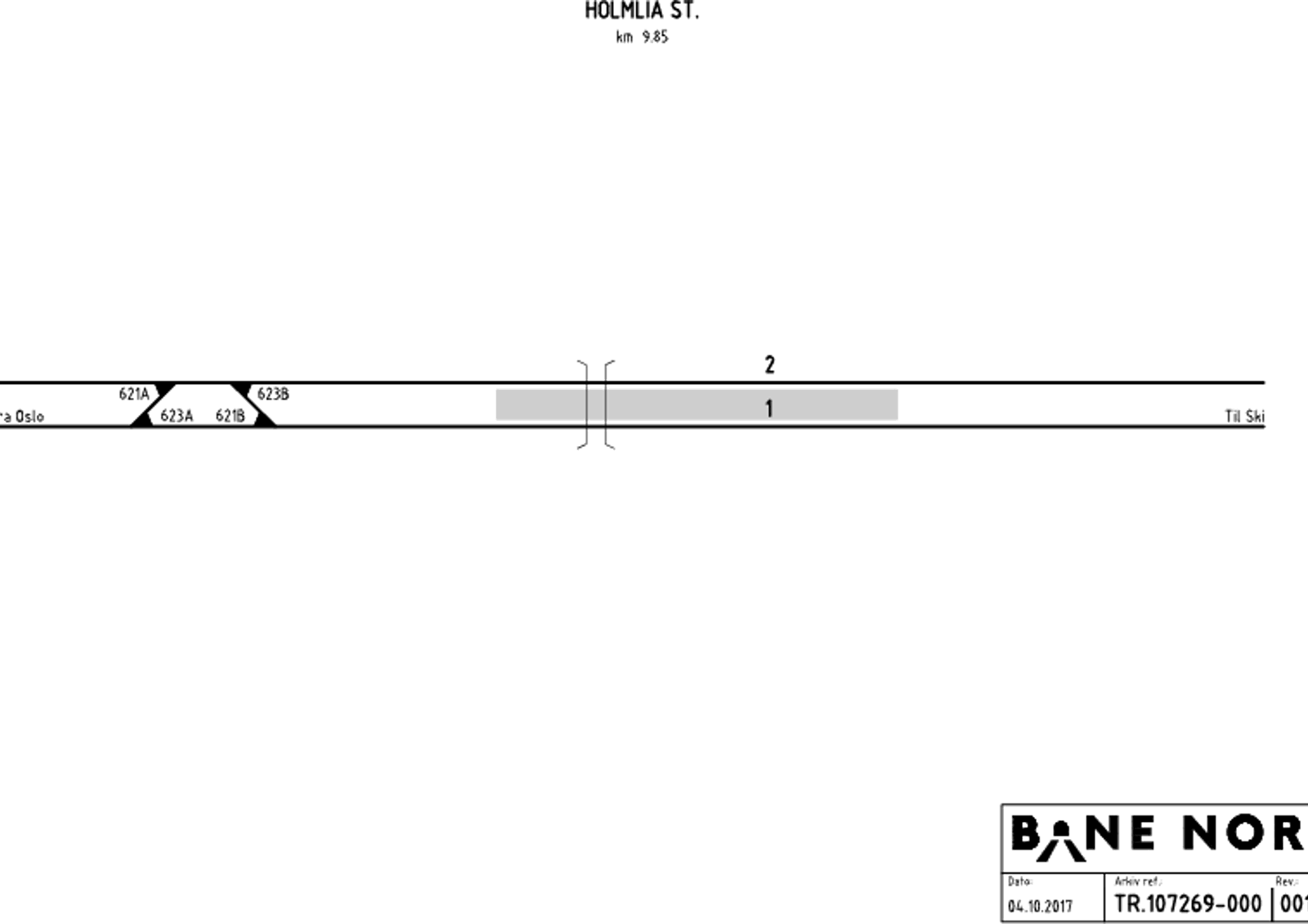 Track plan Holmlia station