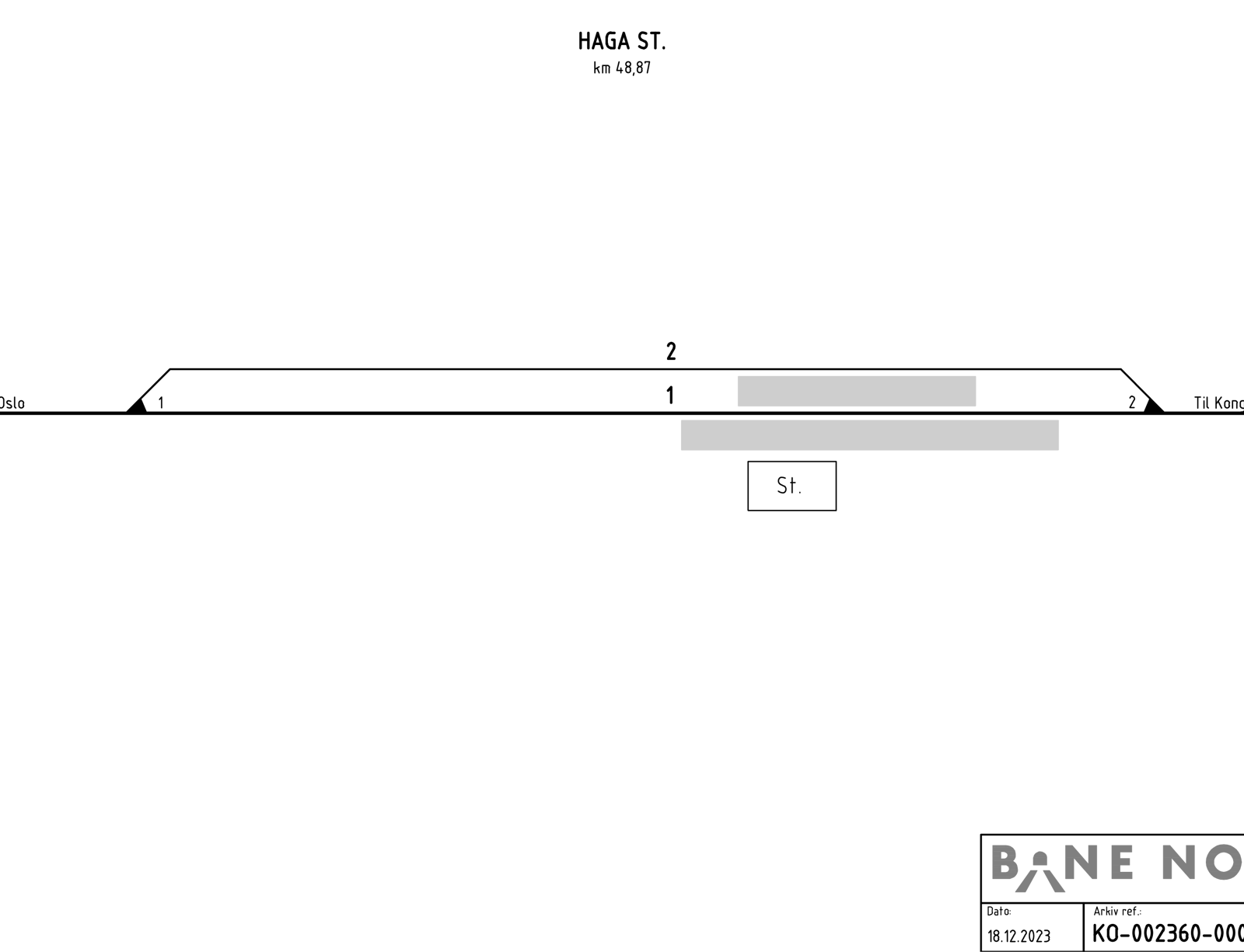 Track plan for Haga station
