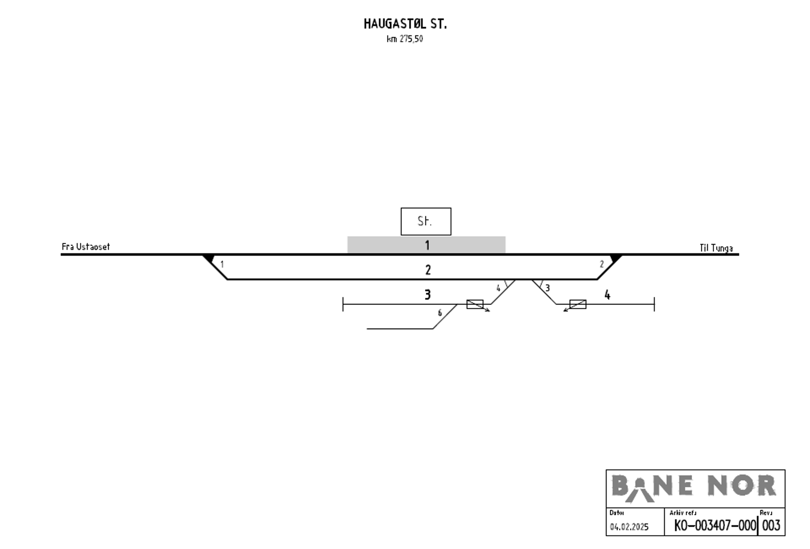 Track plan Haugastøl station