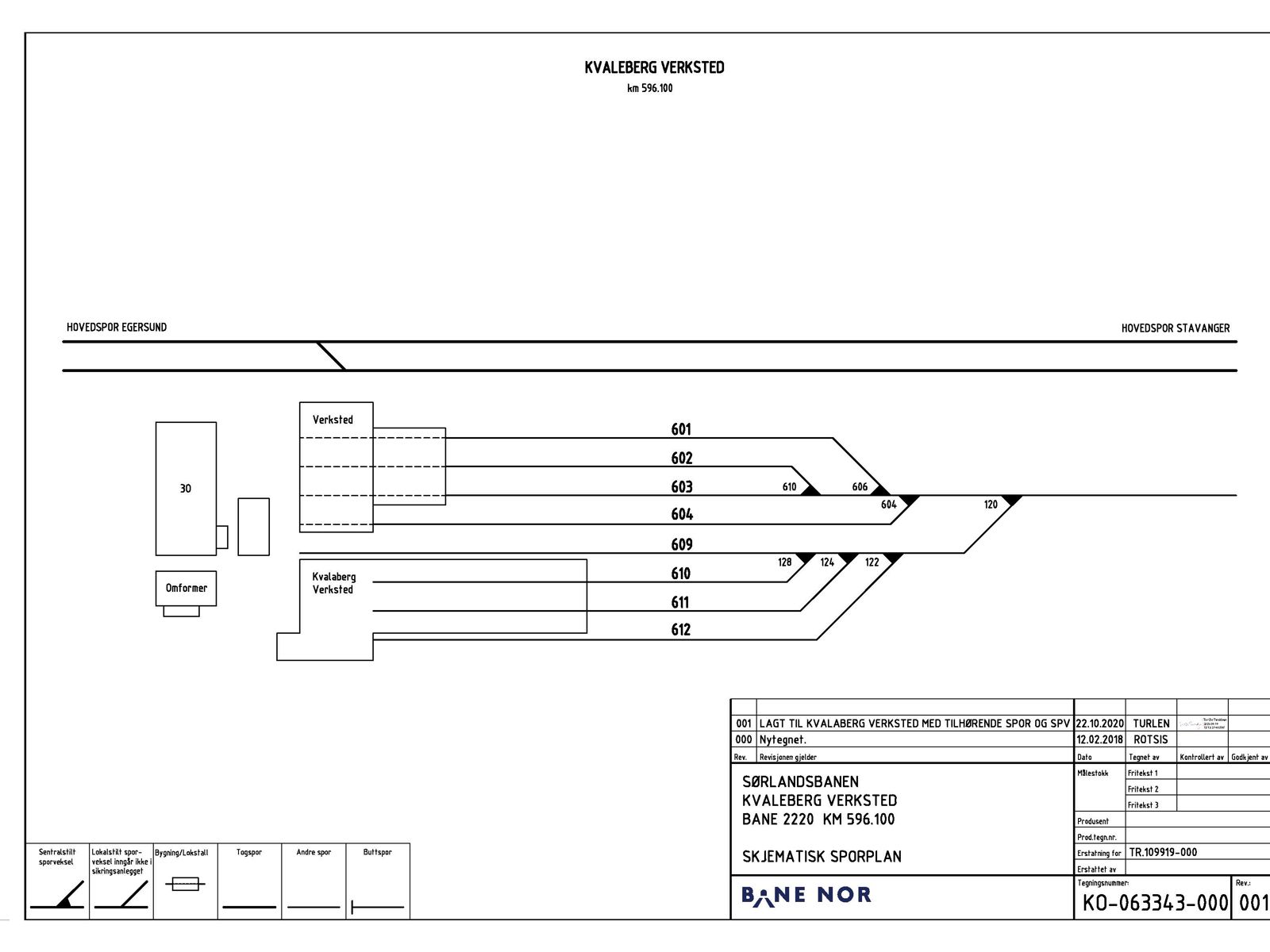Track plan for Kvaleberg Maintenance Facility