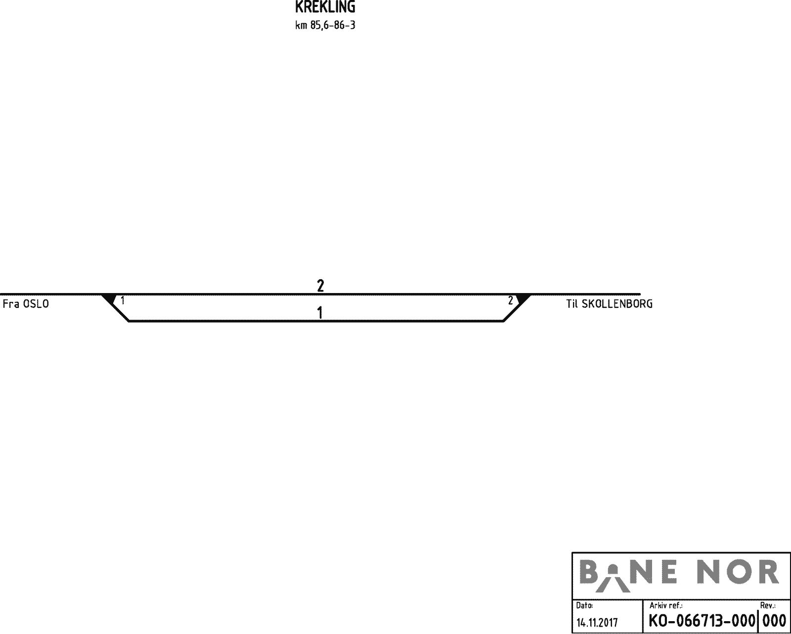 Sporplan Krekling stasjon