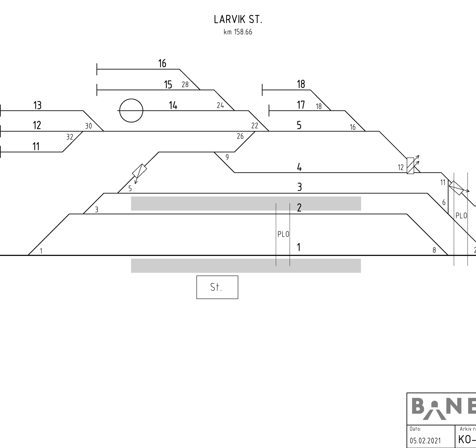 Track plan Larvik station