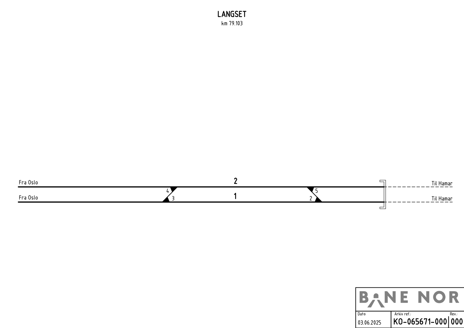 Track plan for Langset station