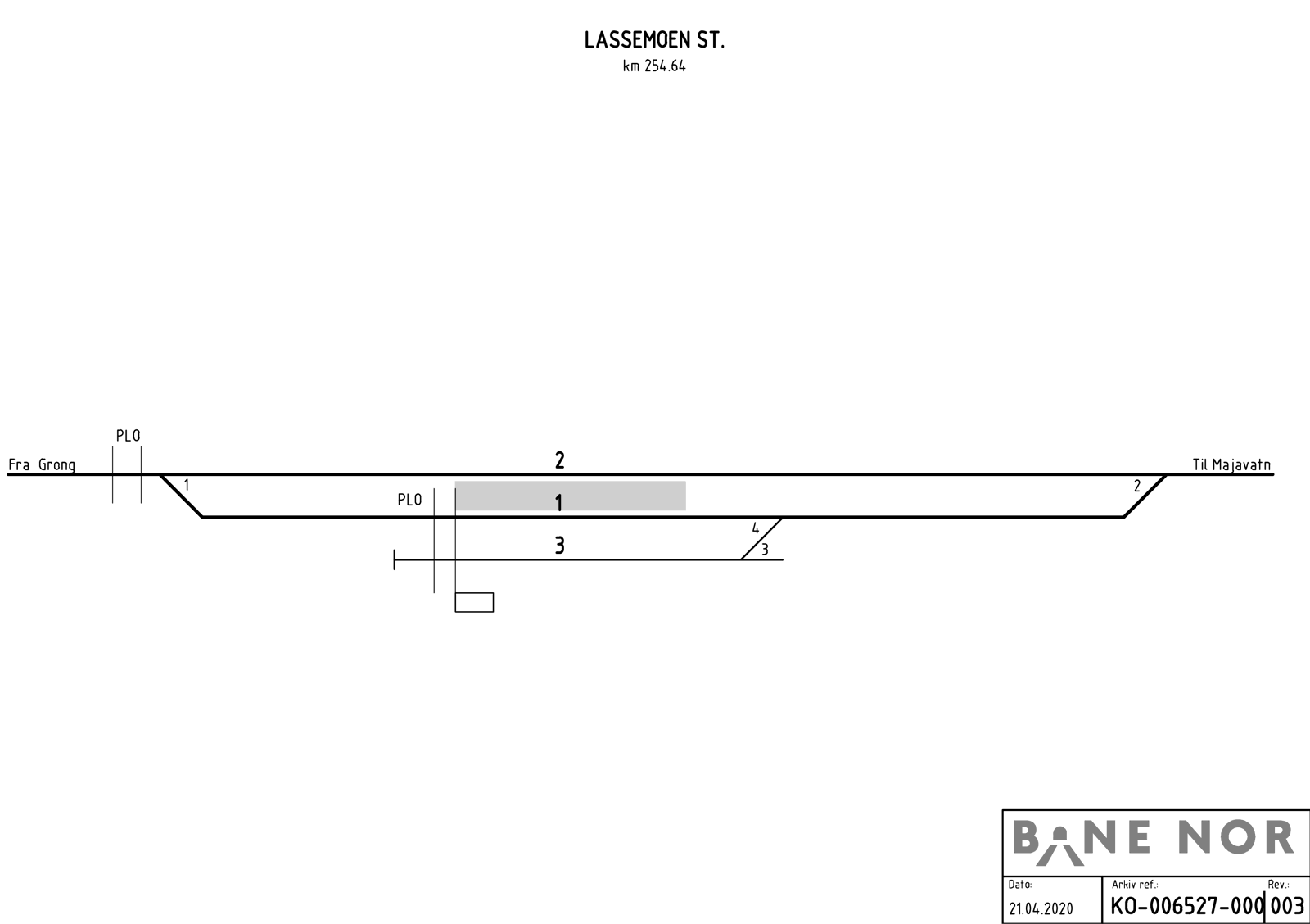 Track plan Lassemoen station