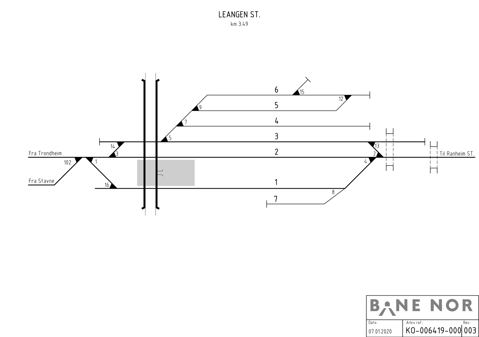 Track plan Leangen station