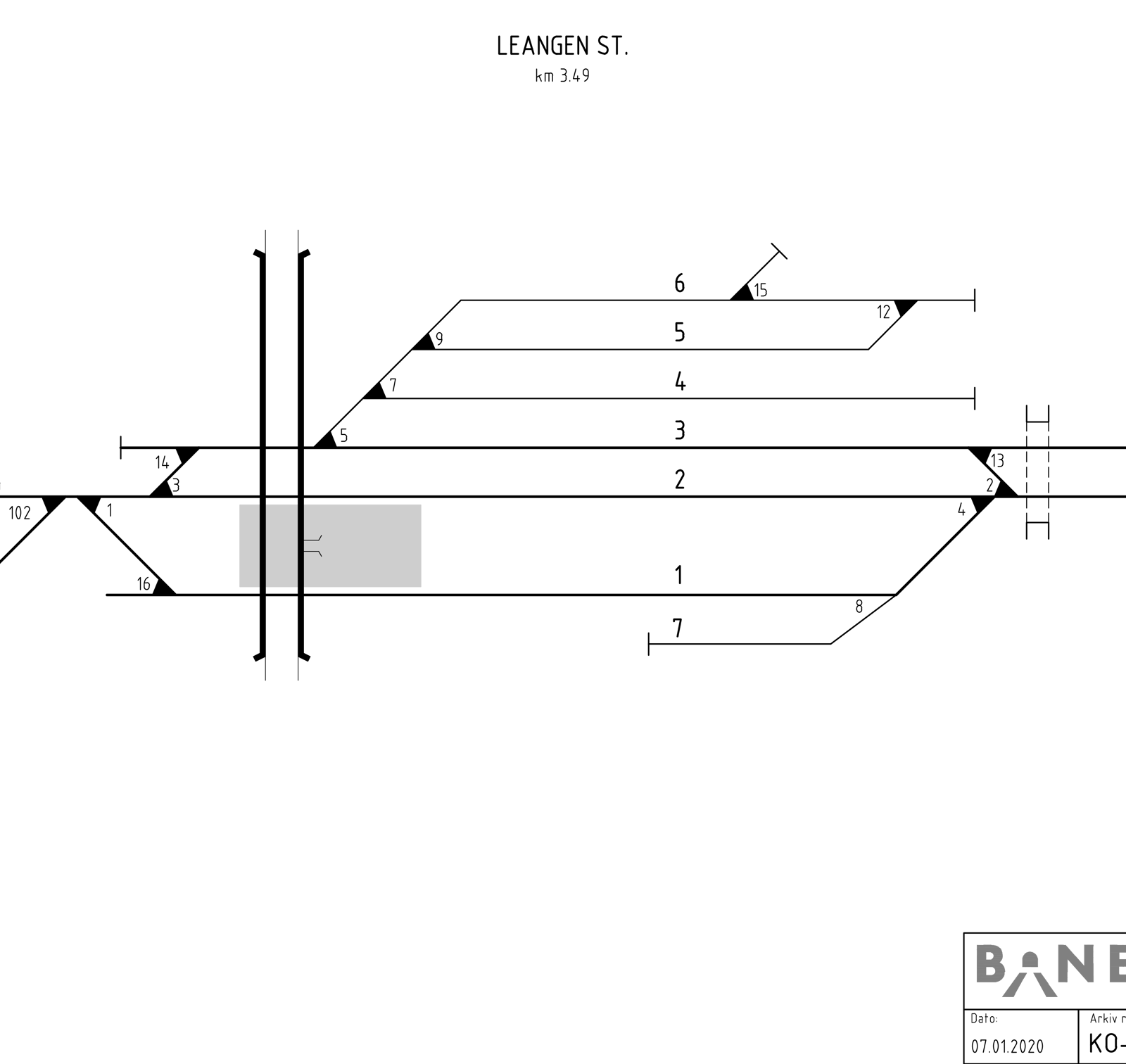 Track plan Leangen station