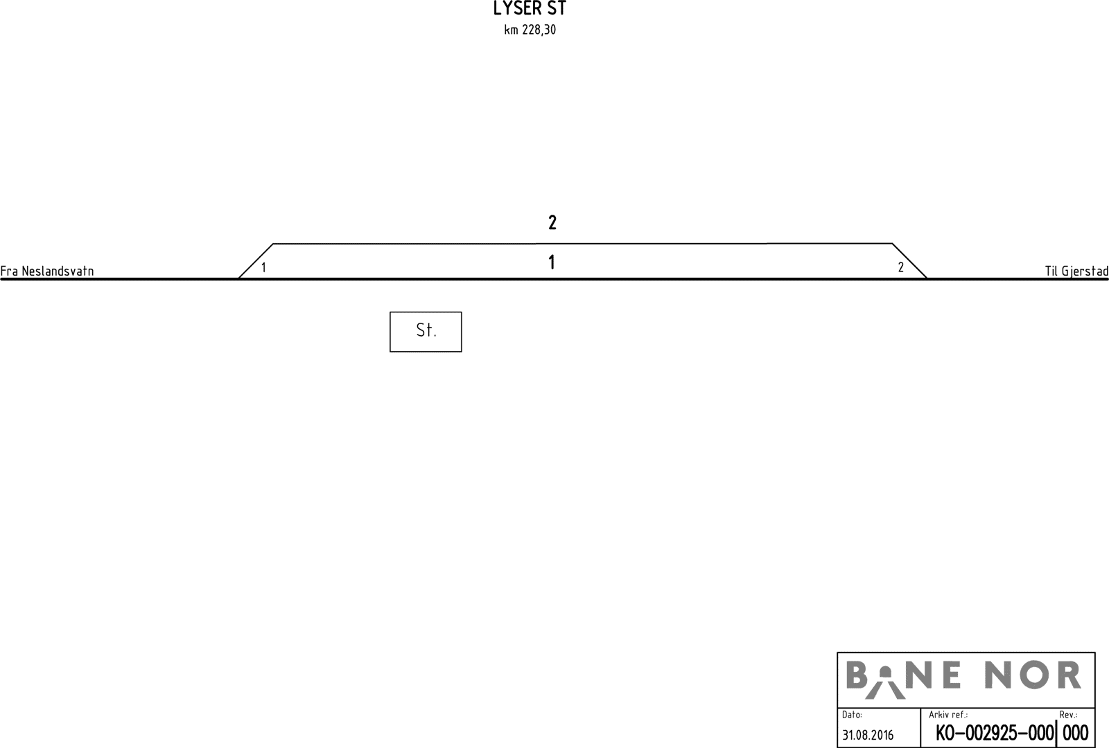 Sporplan Lyser stasjon