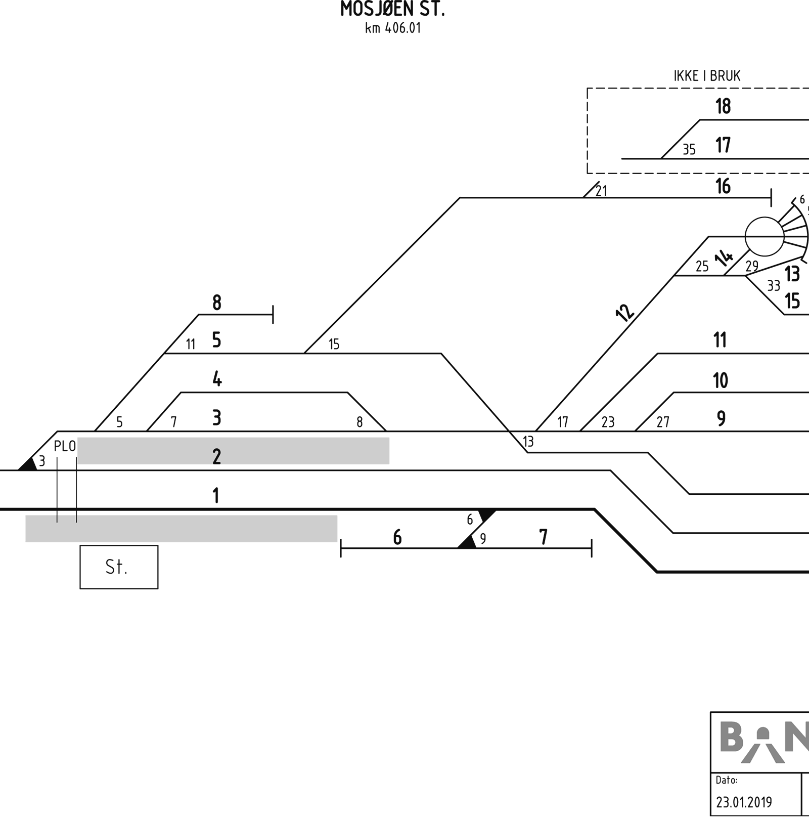 Track plan Mosjøen station